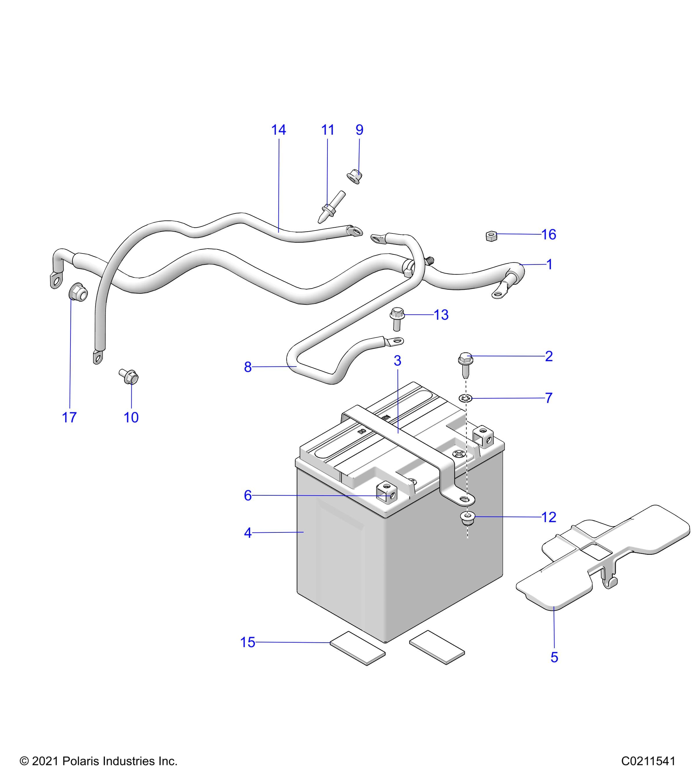 2026 SPORTSMAN 850 48" R02 - A26SXA85A1 β ELECTRICAL, BATTERY - A26SXA85A1 (C0211541) diagram