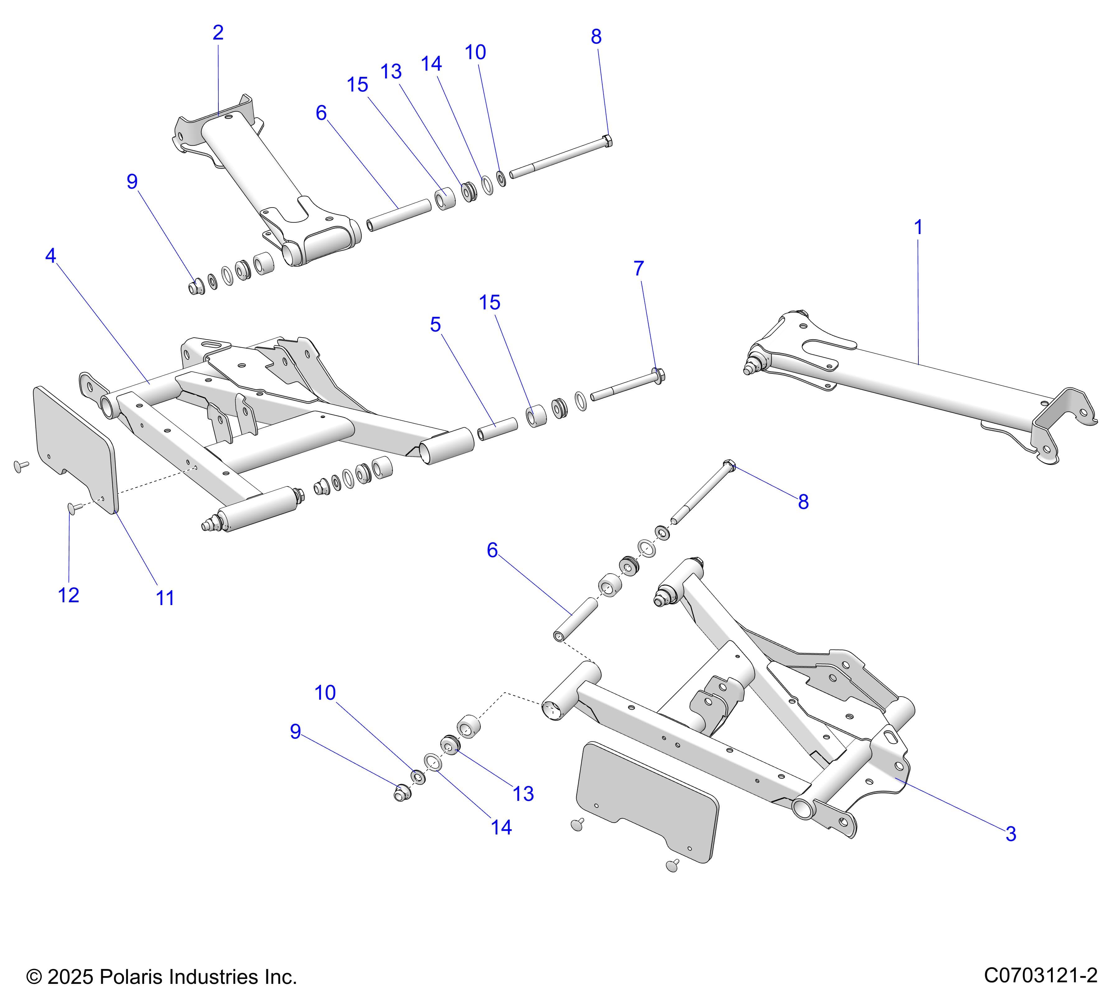 2026 GENERAL 1000 SPORT β SUSPENSION, REAR CONTROL ARMS diagram