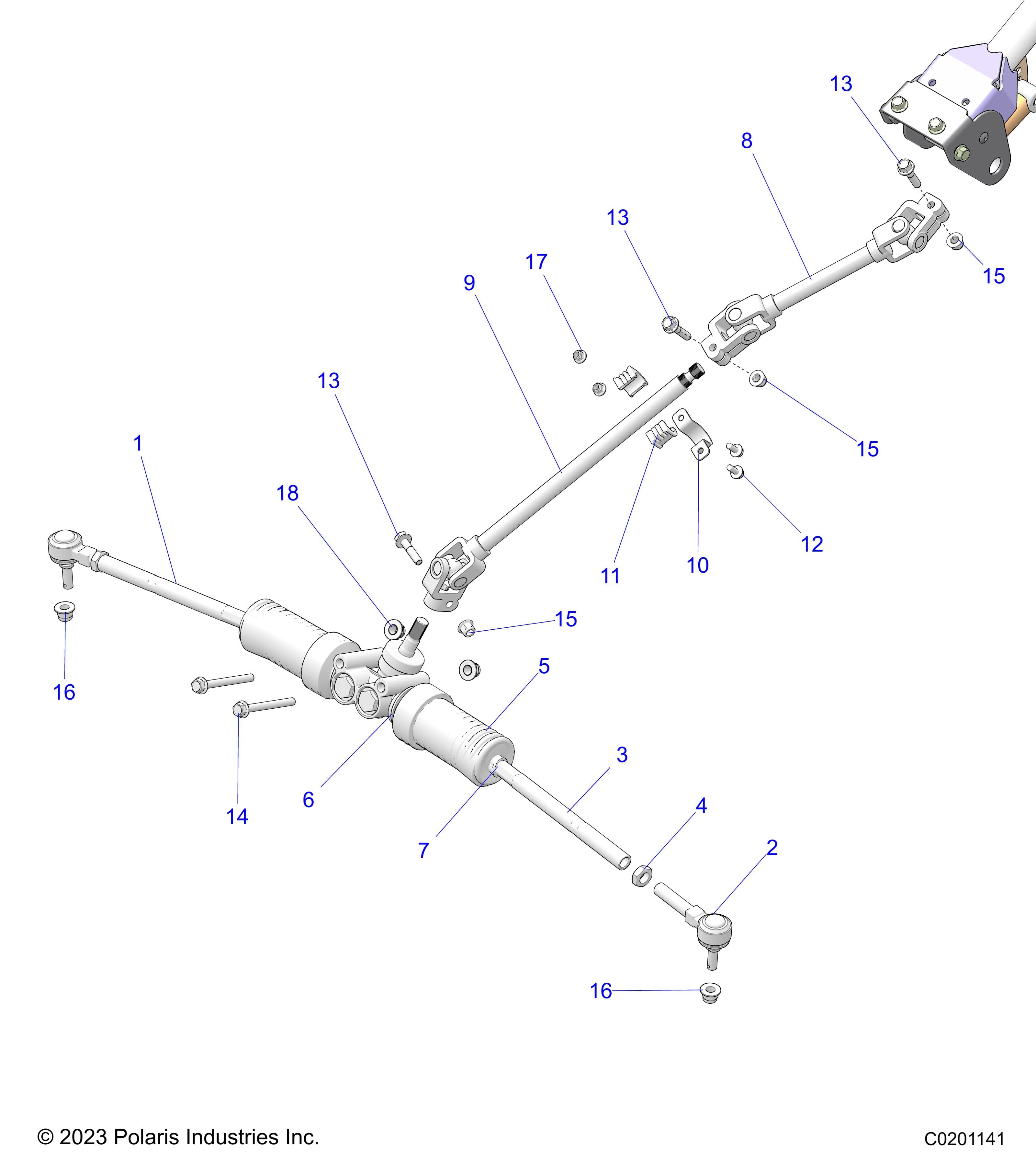 2026 RZR 200 EVAP β STEERING, LOWER - Z26HCA18A4/A7/B4/B7 (C0201141) diagram