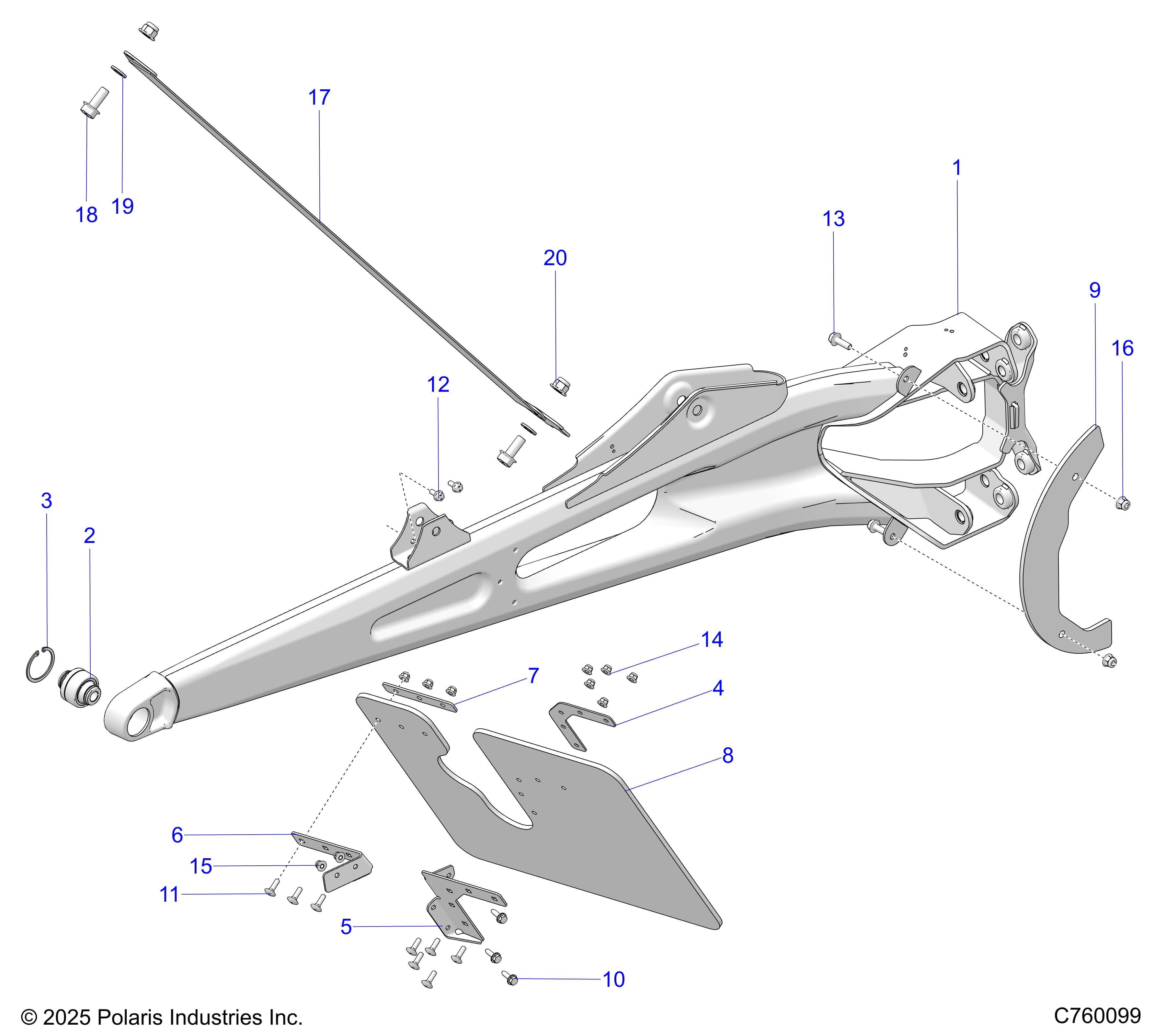 2026 RZR PRO R RACE β SUSPENSION, REAR TRAILING ARMS - Z26RRE2KAL (C760099) diagram
