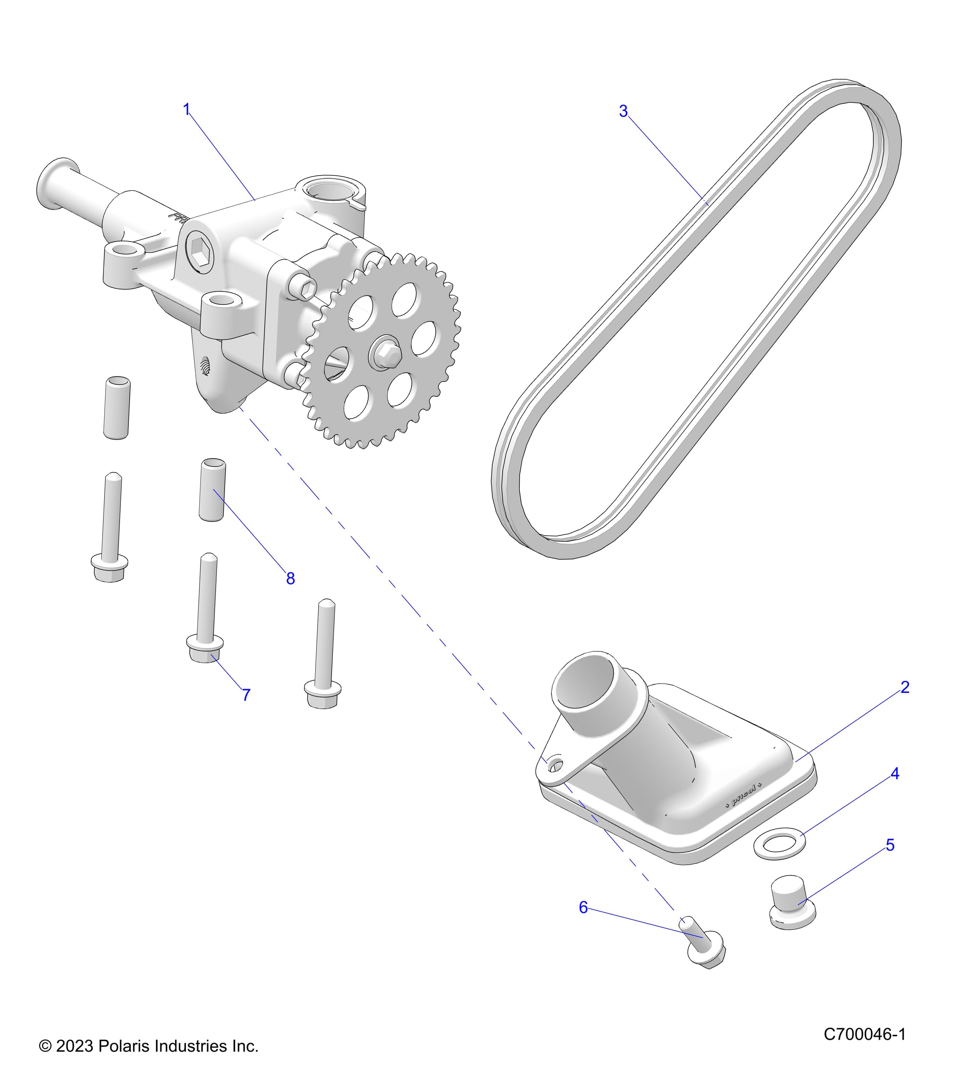 2026 RANGER 1000 XP CREW NSTR ULTIMATE TRAIL BOSS β ENGINE, OIL PUMP - R26RSV99AK (C700046-1) diagram