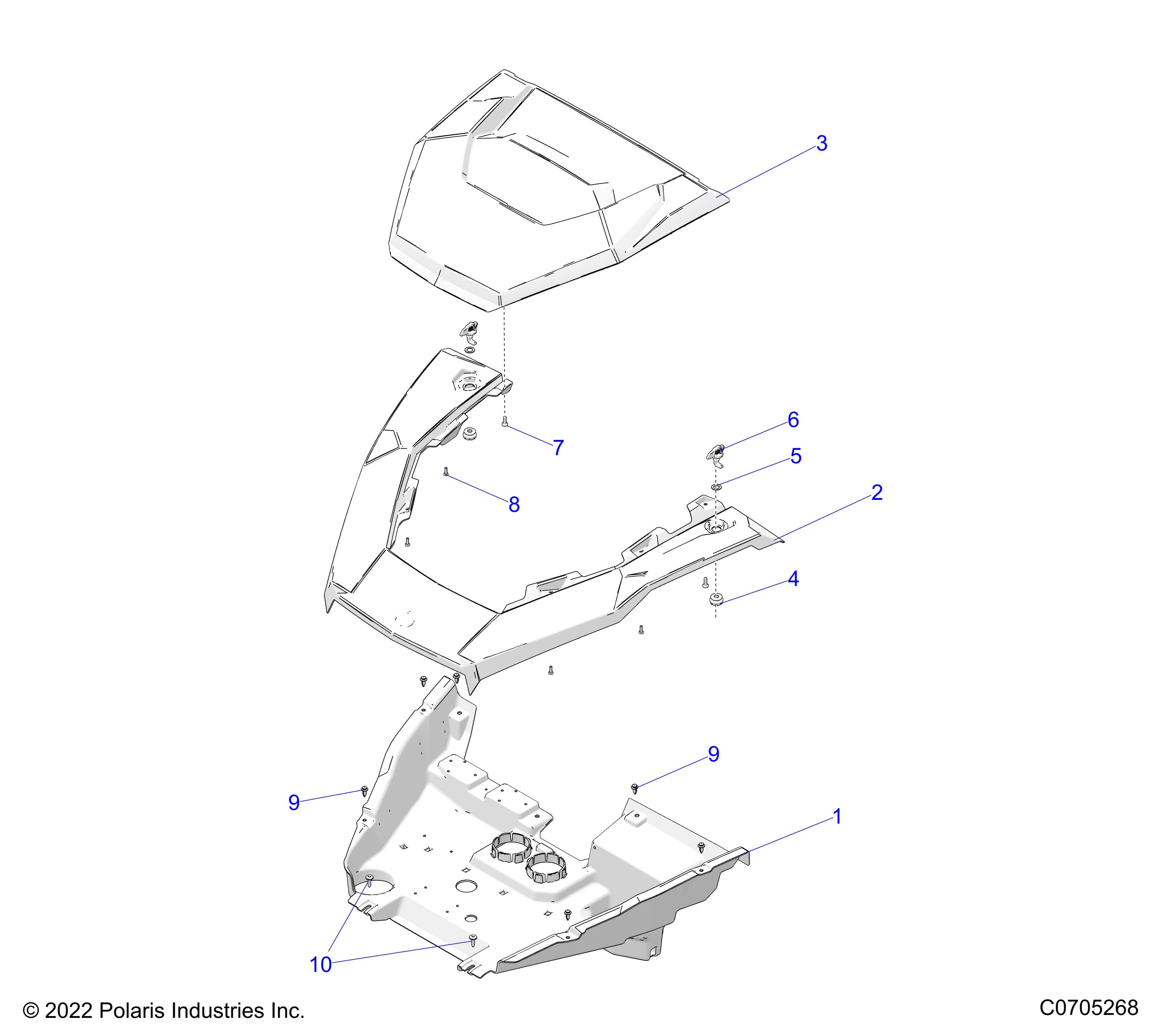 2026 GENERAL XP 1000 SPORT β BODY, HOOD diagram