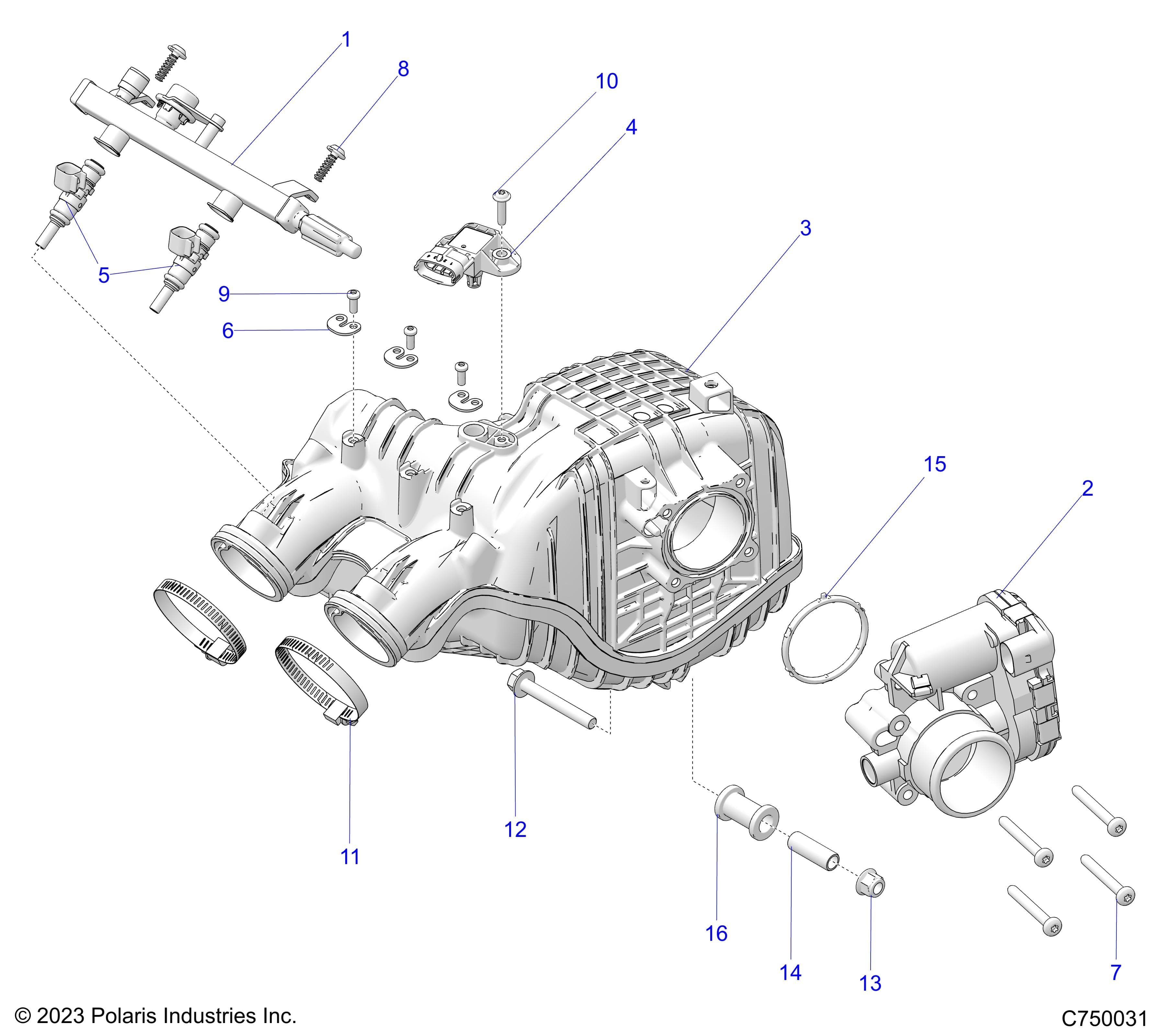 2026 RANGER 1000 XP NSTR ULTIMATE TRAIL BOSS β ENGINE, AIR INTAKE MANIFOLD - R26RRV99AK (C750031) diagram