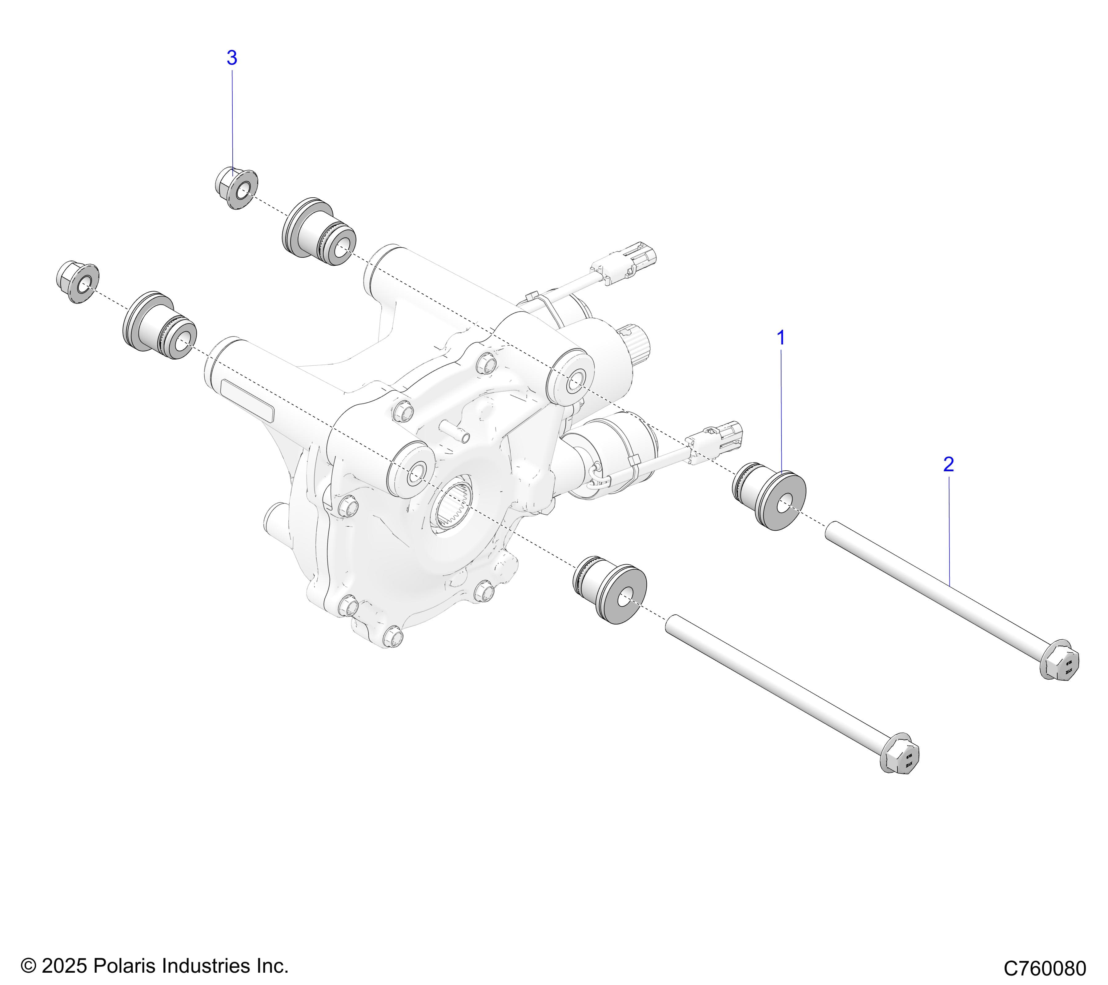 2026 RZR PRO R RACE H.O. β DRIVE TRAIN, GEARCASE MOUNTING, FRONT - Z26RRL2KAL (C760080) diagram