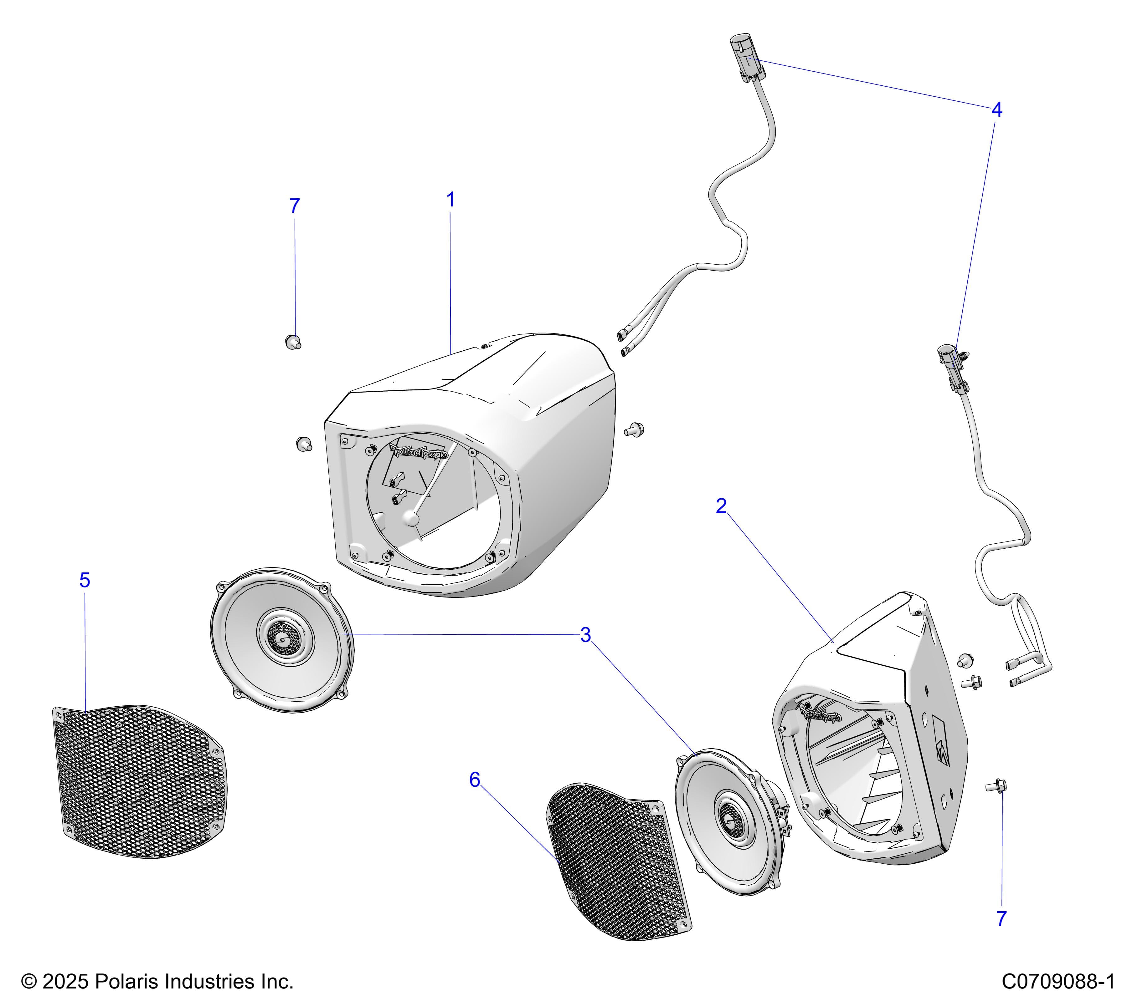 2026 GENERAL XP 1000 PREMIUM β ELECTRICAL, AUDIO, FRONT SPEAKER diagram