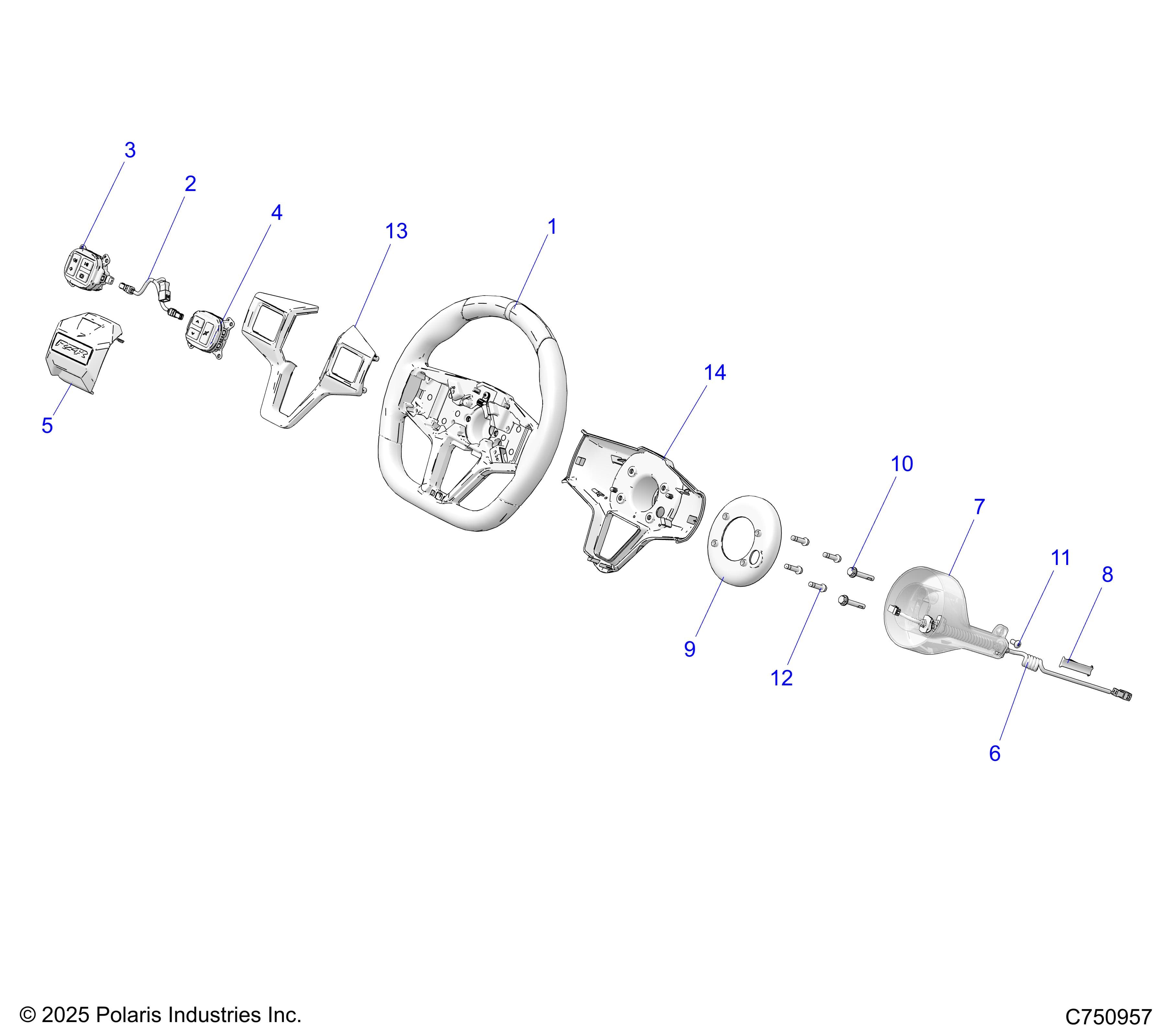 2026 RZR PRO S4 ULTIMATE EVP,LE β STEERING, WHEEL - Z26S4P92BL (C750957) diagram