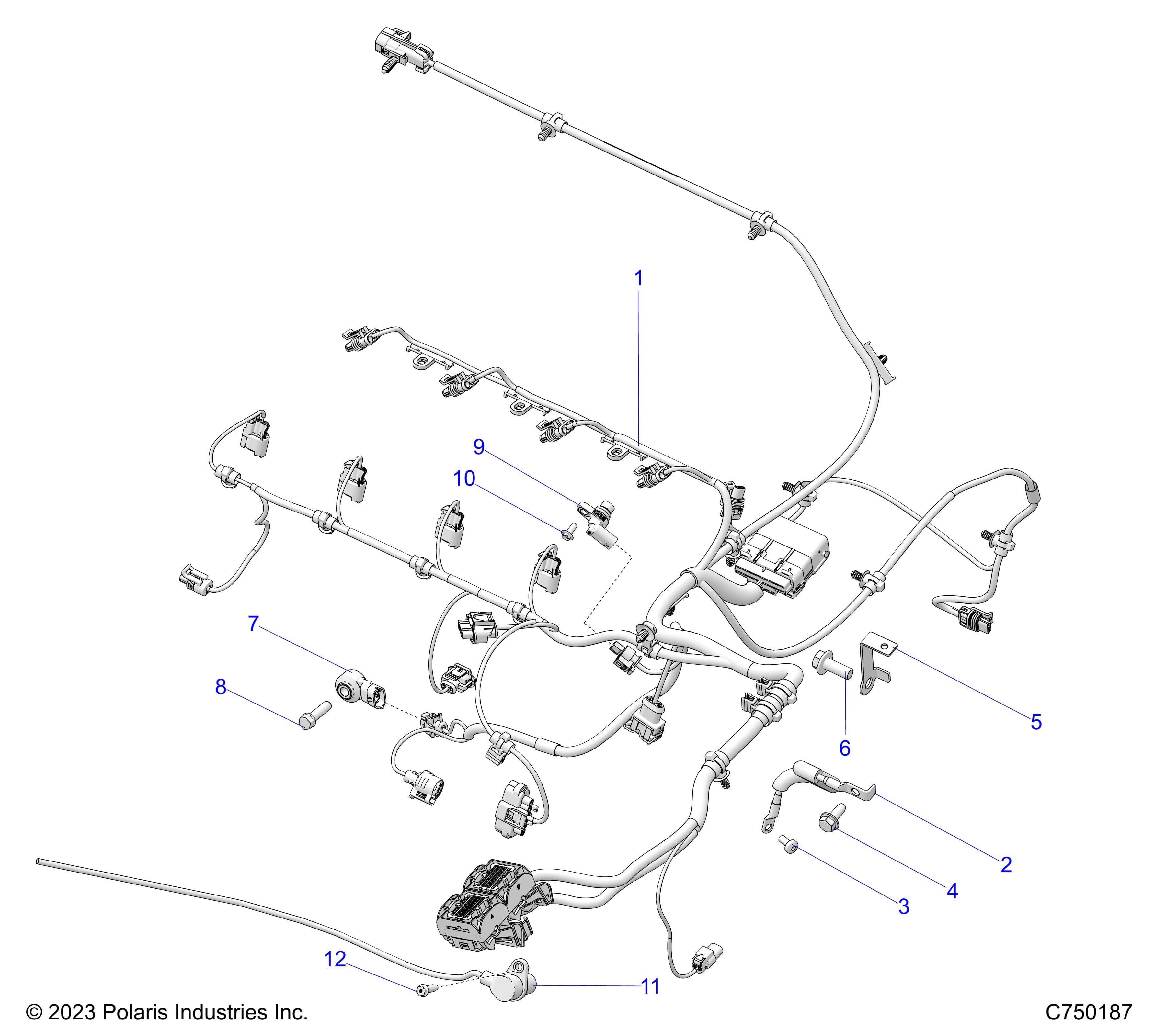 2026 RZR PRO R LE β ELECTRICAL, WIRE HARNESS, ENGINE - Z26RPP2KBL (C750187) diagram