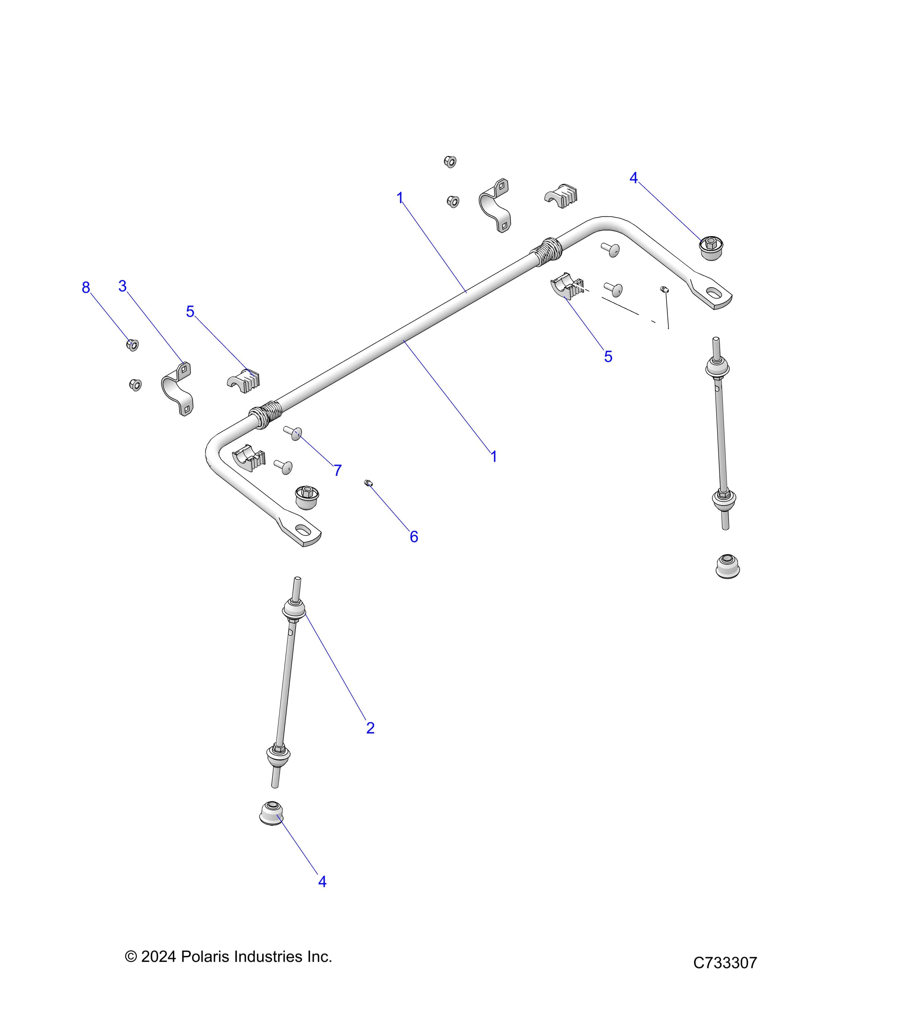 2026 RANGER 1000 CABBED β SUSPENSION, STABILIZER BAR, REAR diagram