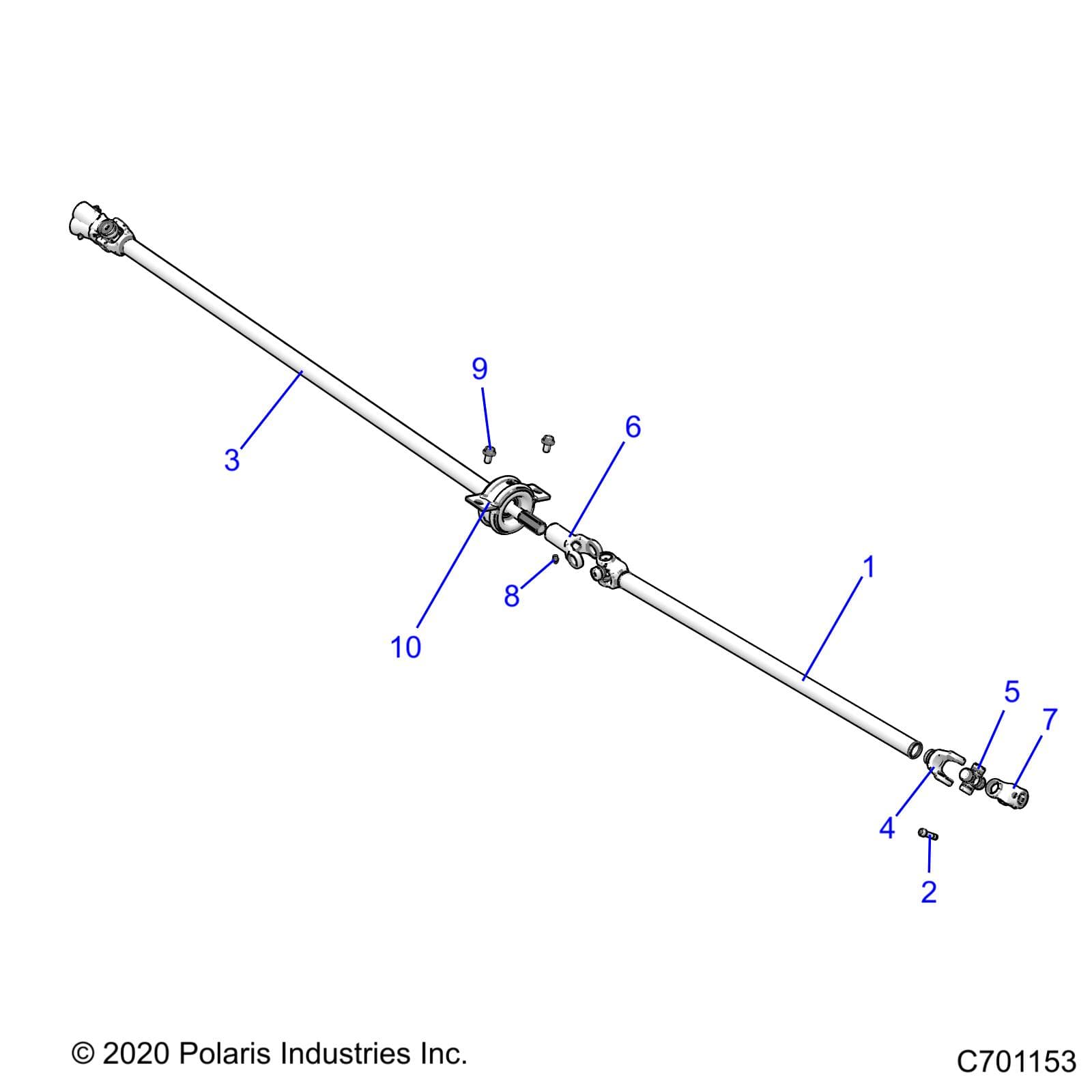 2026 RANGER 1000 CREW EPS β DRIVE TRAIN, PROP SHAFTS - R26T6E99A9/AF/AJ/AK/B9/BF/BJ/BK (C701153) diagram