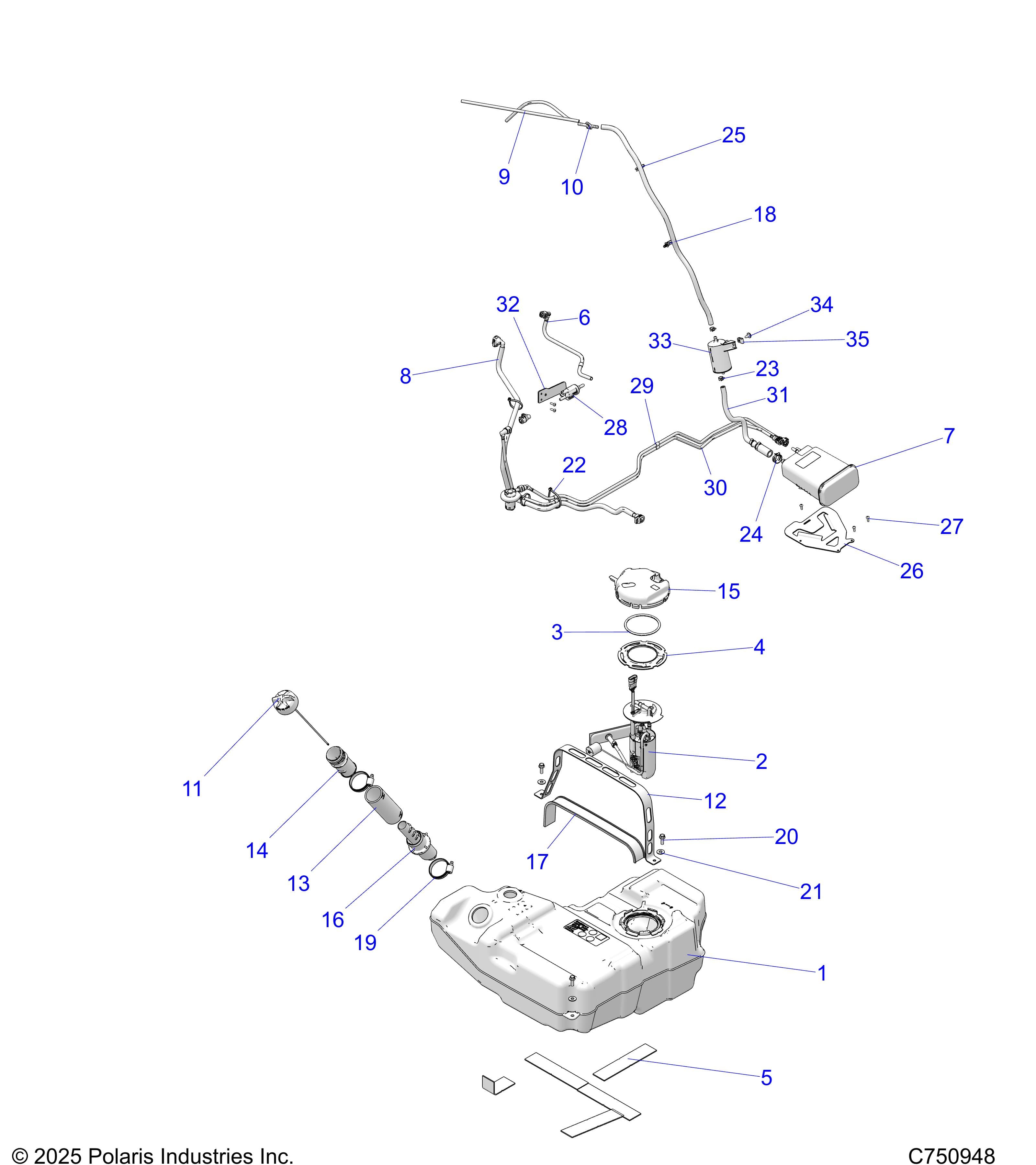 2026 RZR PRO R4 LE β FUEL SYSTEM, EVAP - Z26R4P2KBL (C750948) diagram
