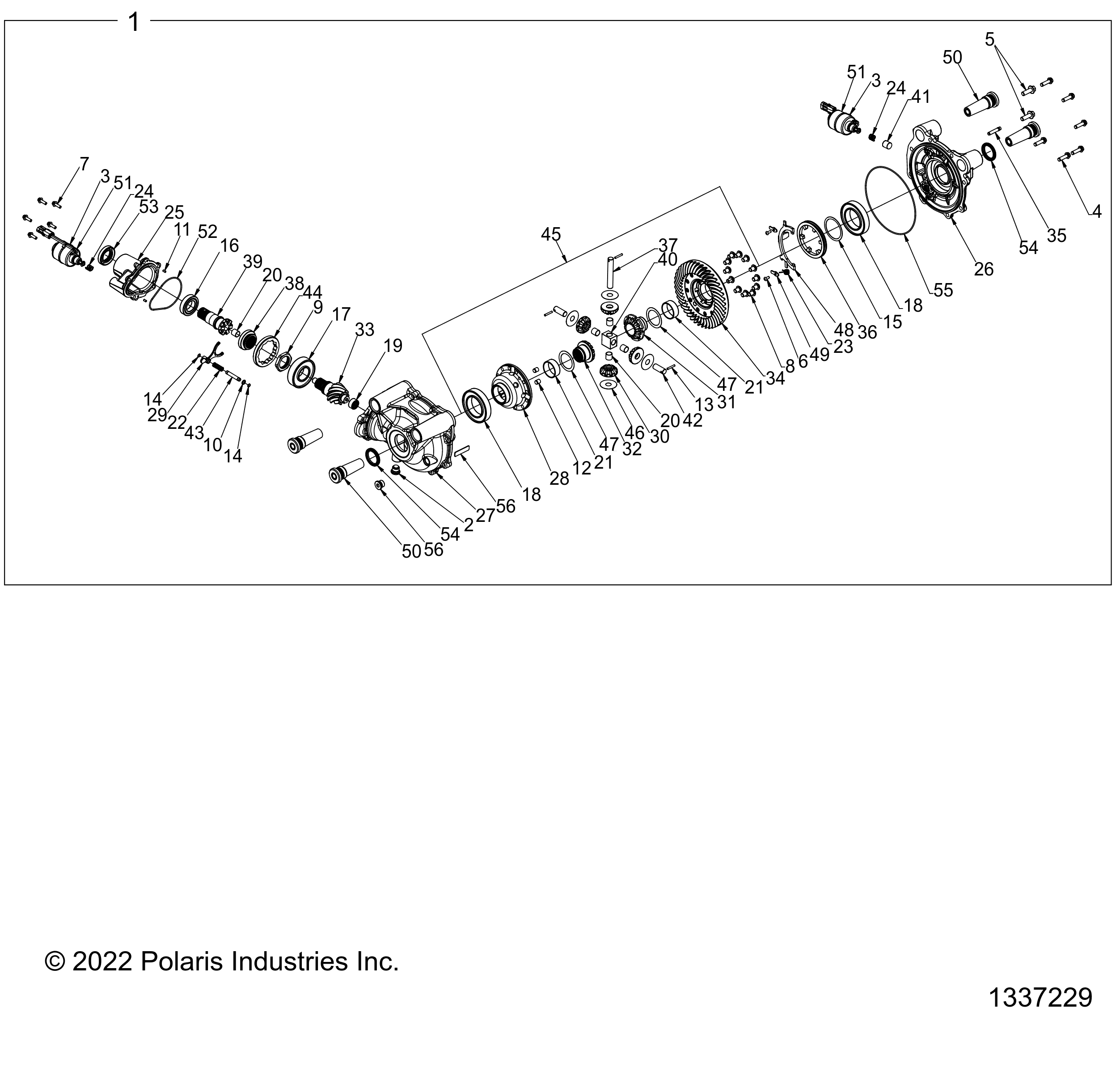 2026 RZR PRO R4 LE β DRIVE TRAIN, GEARCASE, FRONT, INTERNALS - Z26R4P2KBL (1337229) diagram