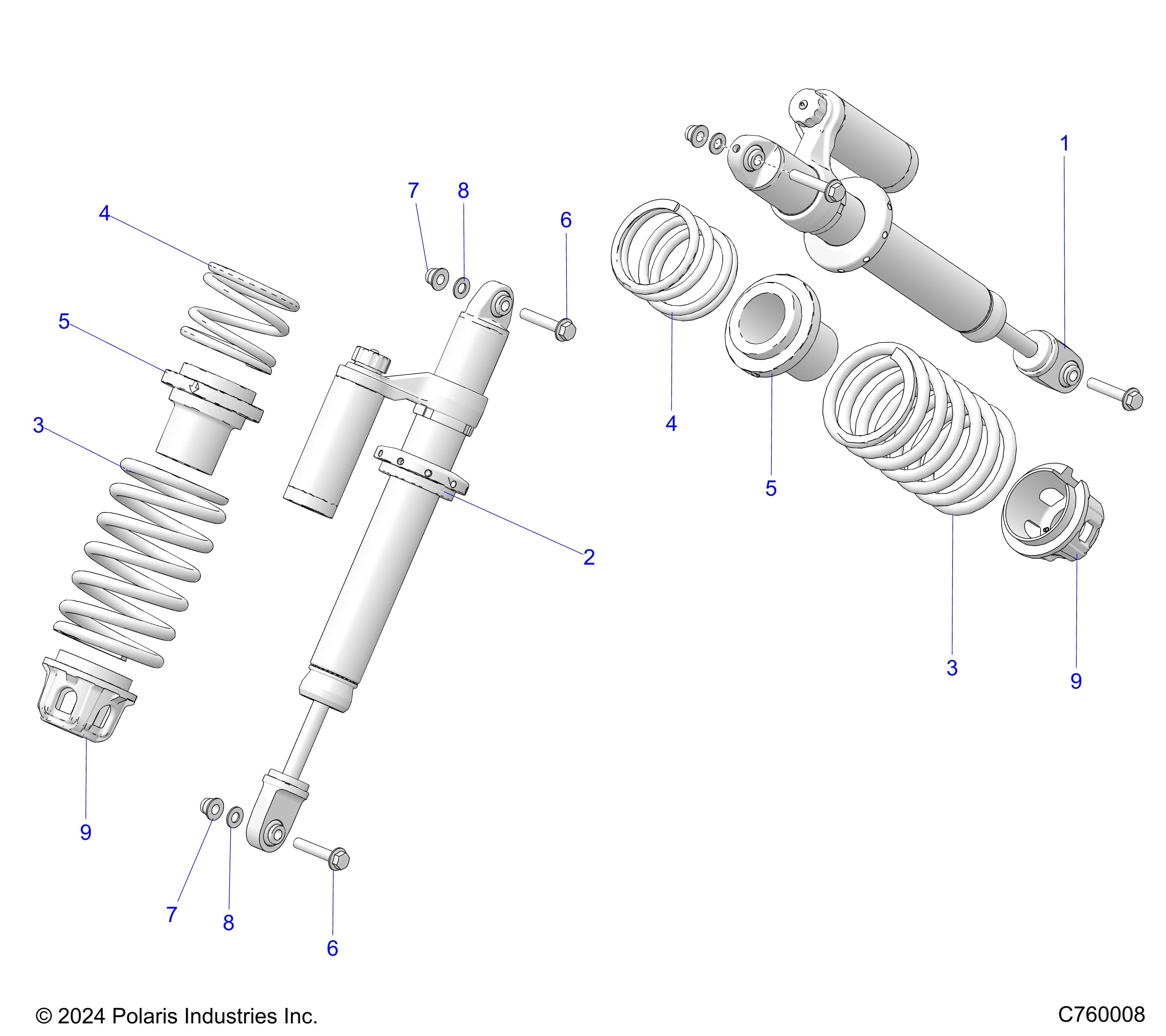 2026 GENERAL XP 1000 SPORT β SUSPENSION, FRONT SHOCK MOUNTING diagram