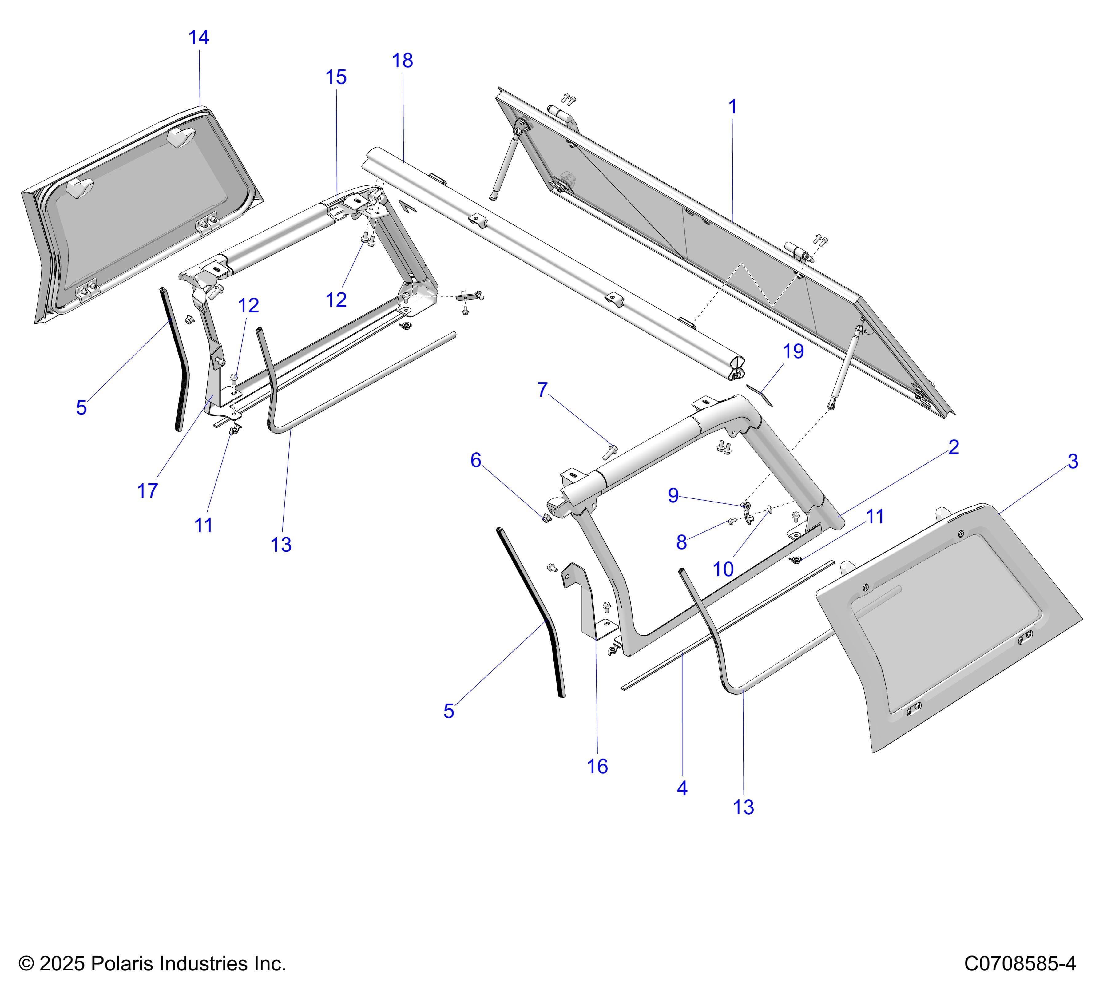 2026 POLARIS XPEDITION ADV 5 NORTHSTAR β BODY, REAR WINDOW AND REAR CAB MOUNTING diagram