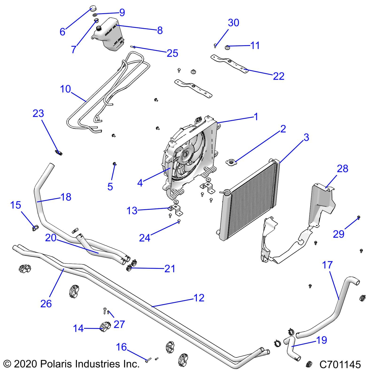 2026 RANGER 1000 EPS β ENGINE, COOLING SYSTEM - R26TAE99A1/A9/AF/AJ/AK/B1/B9/BF/BJ/BK (C701145) diagram