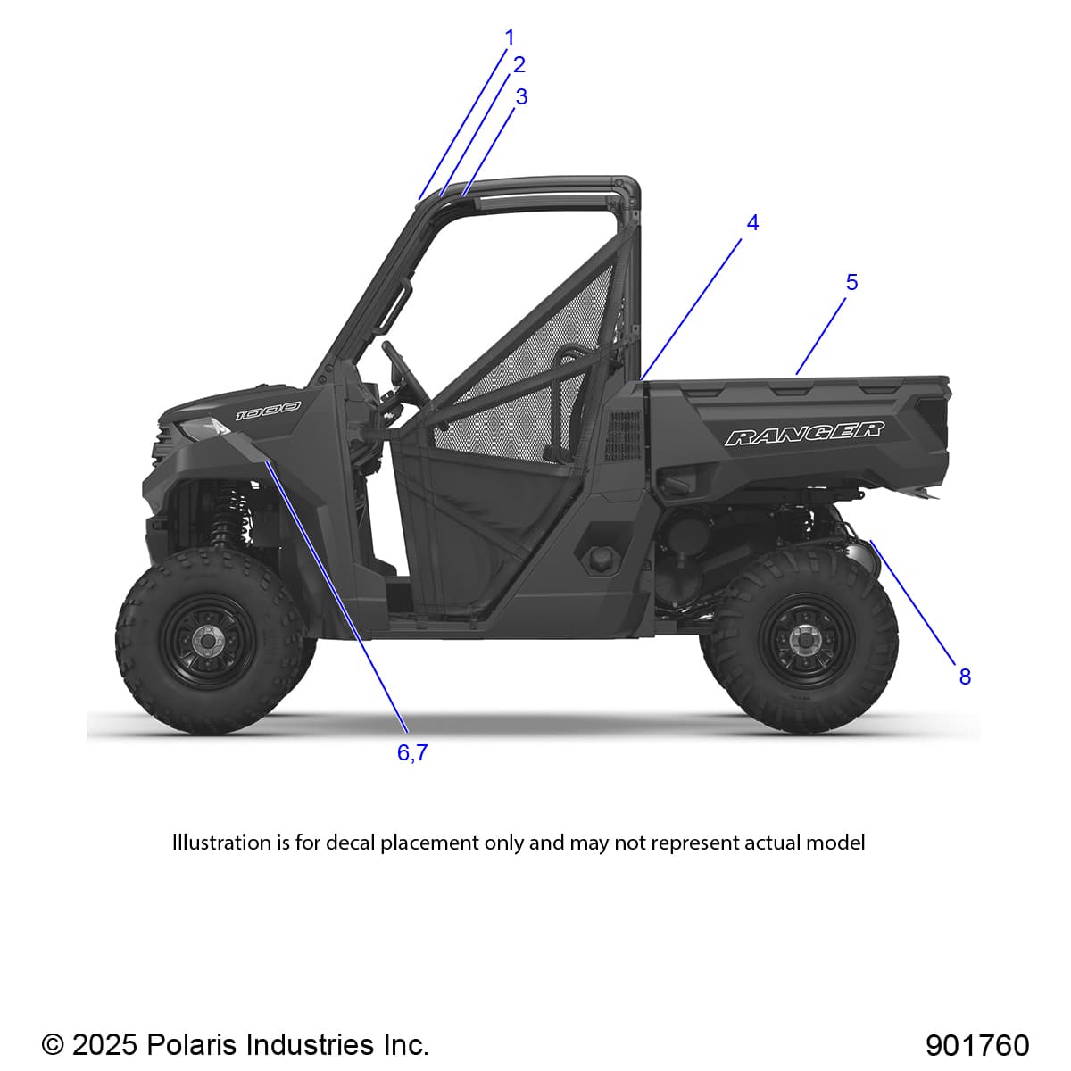 2026 RANGER 1000 NON EPS β BODY, DECALS, GENERAL - R26TAA99A1/B1 (901760) diagram