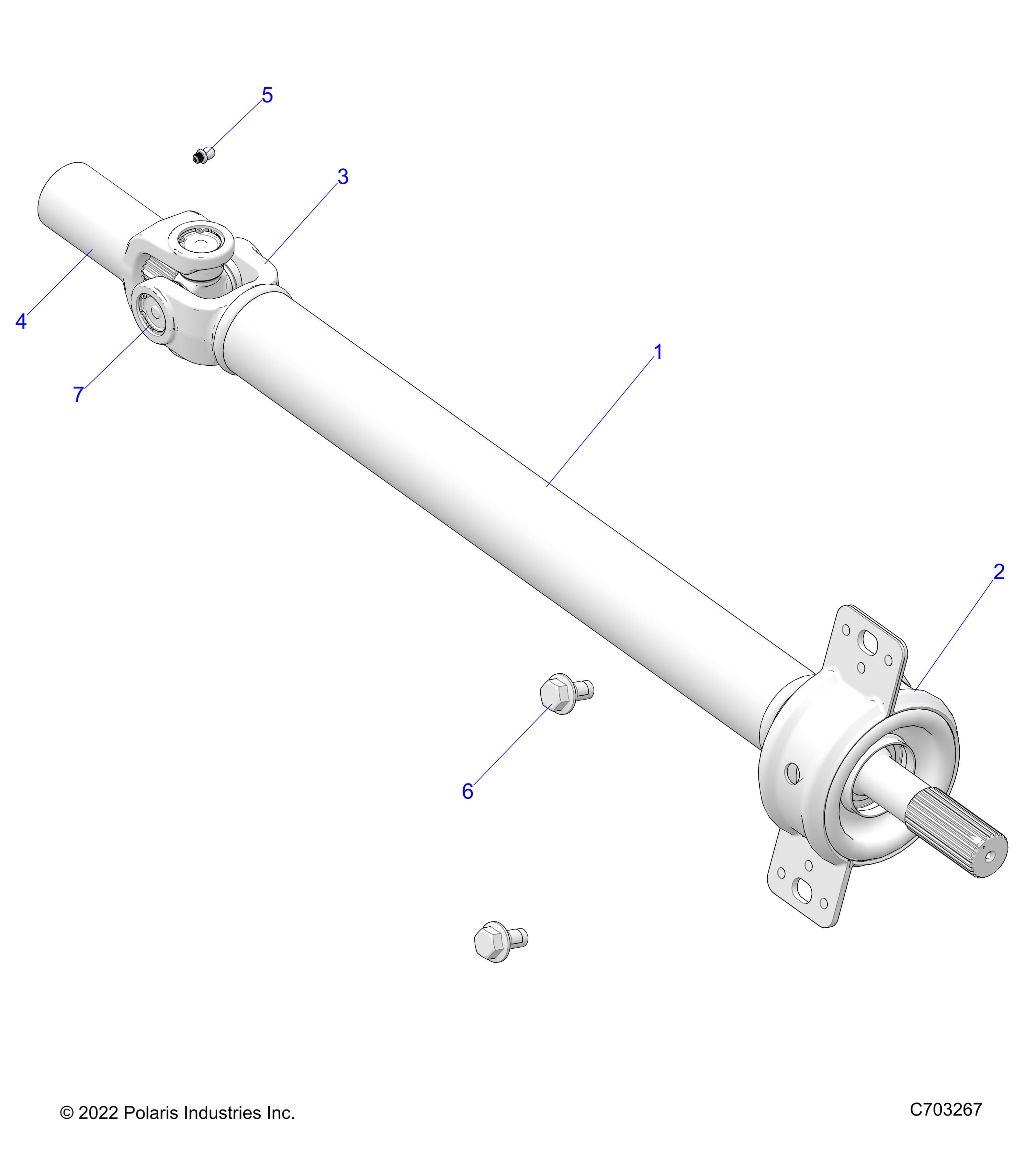 2026 RZR PRO R4 LE β DRIVE TRAIN, PROP SHAFT,MID, BEARING - Z26R4P2KBL (C703267) diagram
