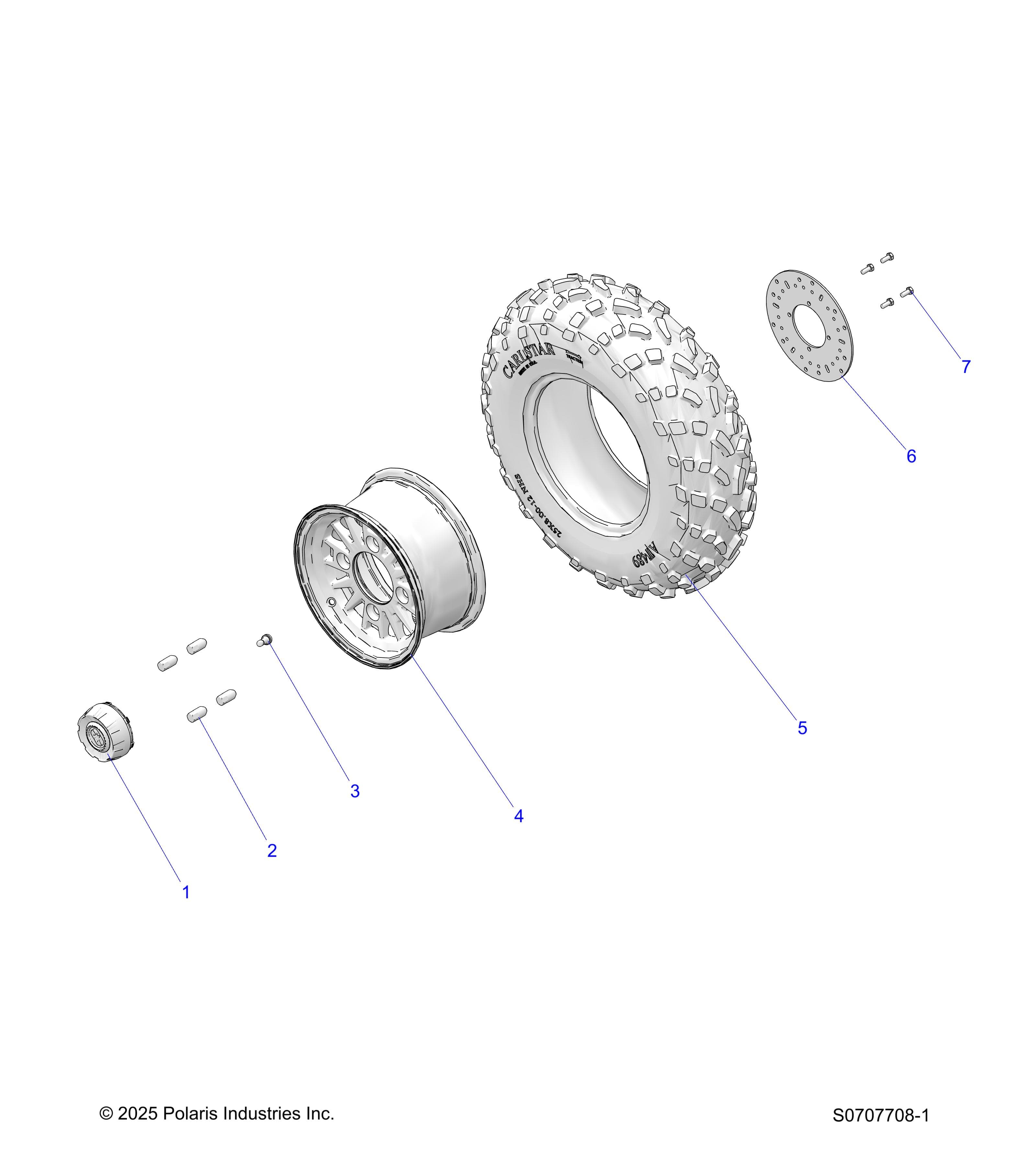 2026 RANGER 500 β WHEELS, FRONT diagram
