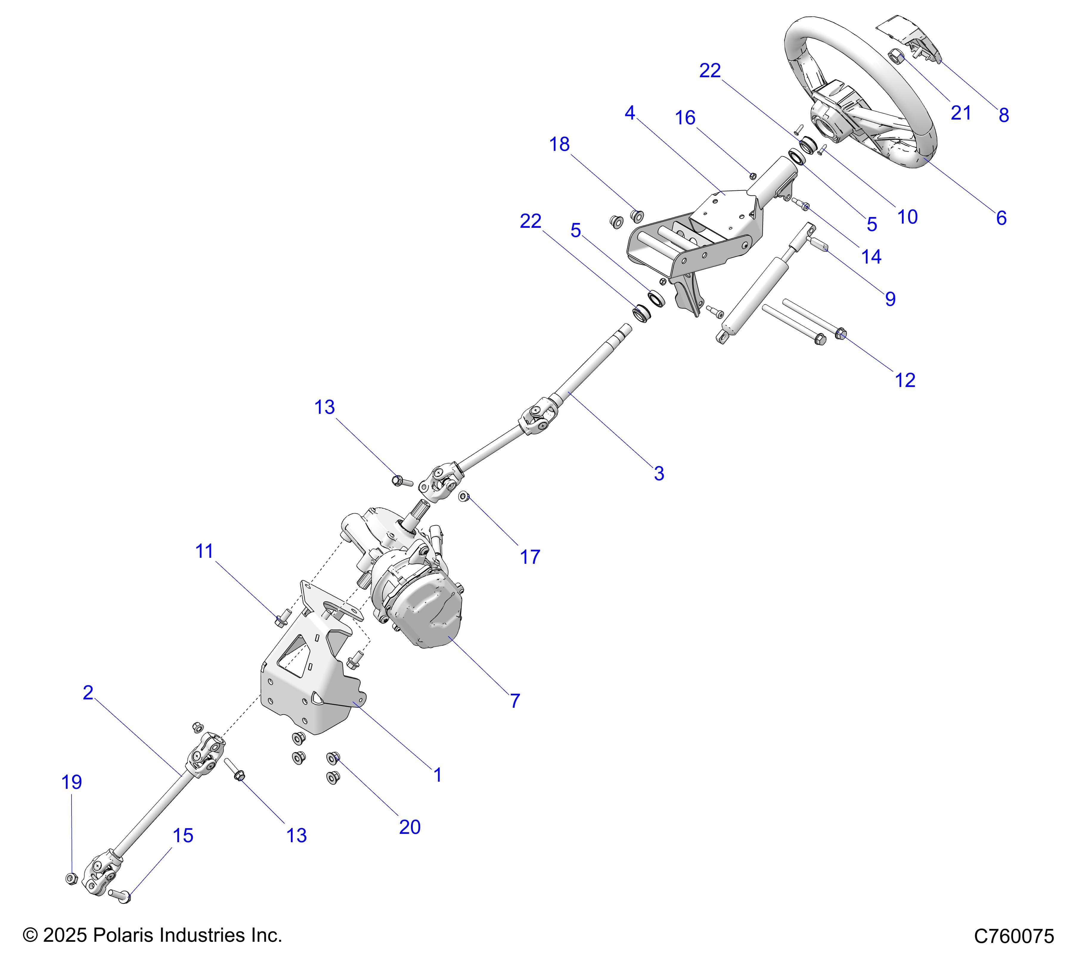 2026 RZR XP S 4 1000 SPORT β STEERING, STEERING ASM. - Z26NMX99A4/B4/A6/B6 (C760075) diagram