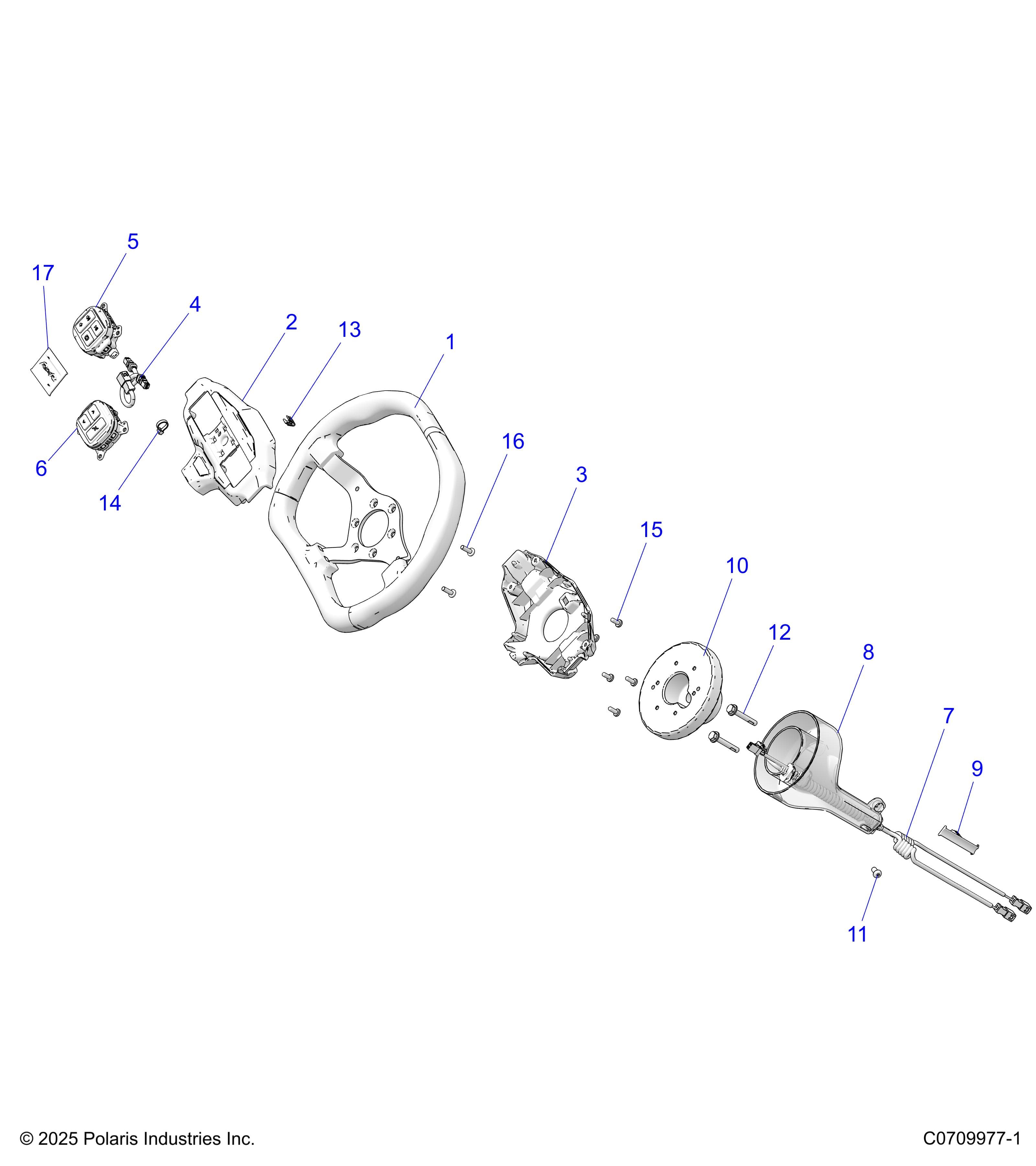 2026 RZR PRO R4 LE β STEERING, WHEEL - Z26R4P2KBL (C0709977-1) diagram