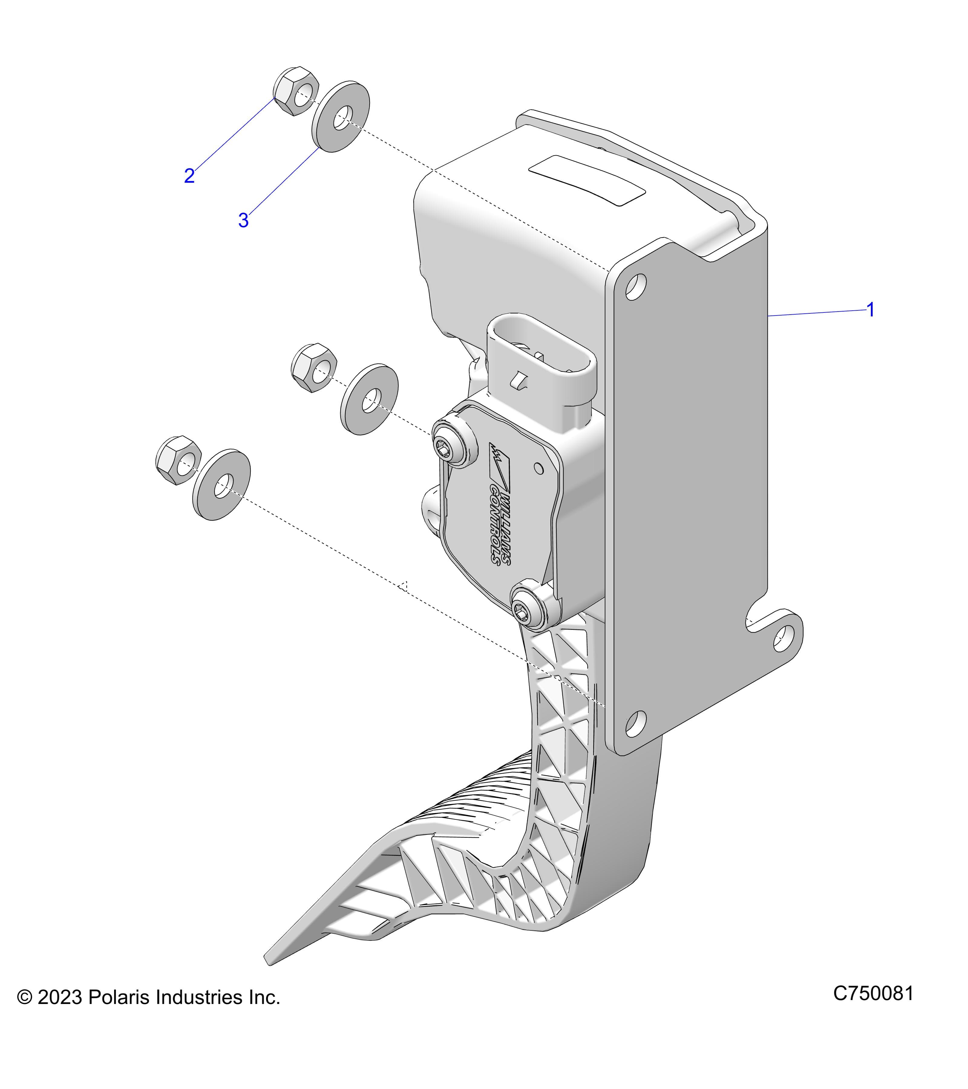 2026 RZR PRO S4 SPORT β ENGINE, THROTTLE PEDAL - Z26S4E92A4/B4/A6/B6 (C750081) diagram
