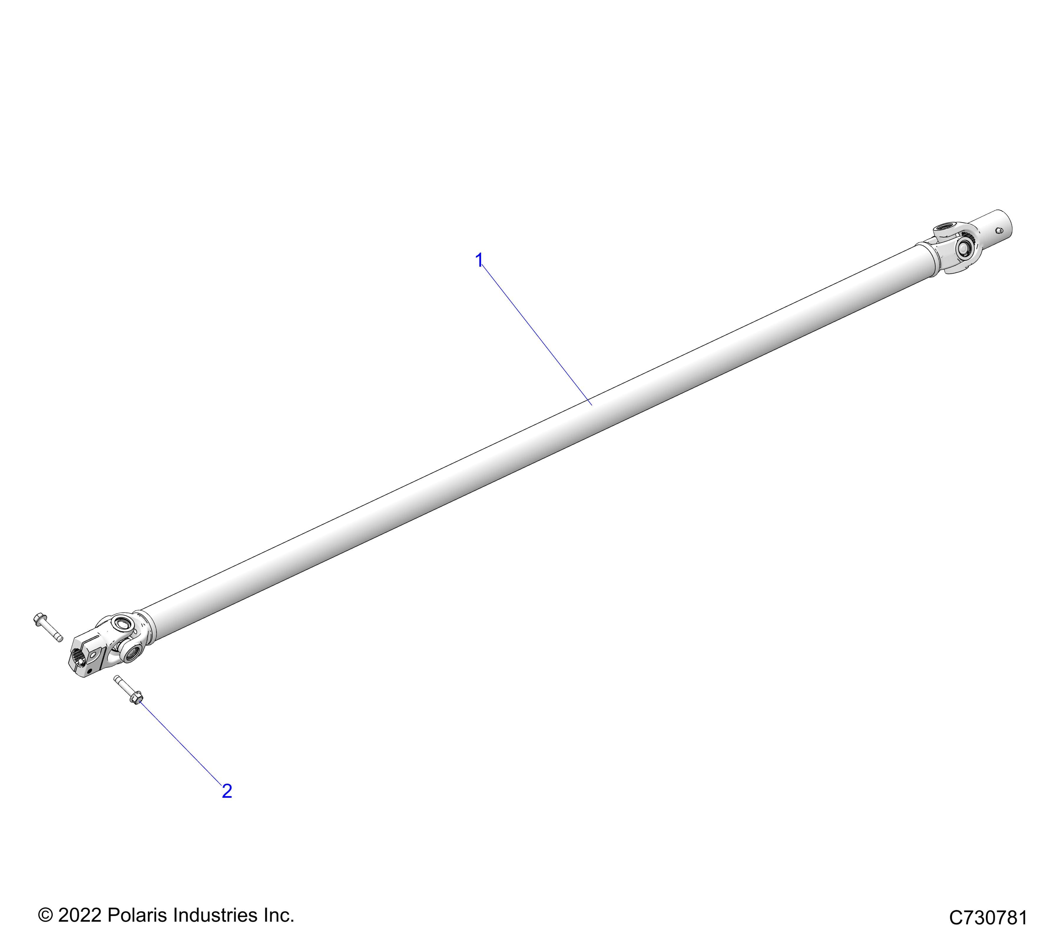 2026 RANGER 1000 EPS β DRIVE TRAIN, FRONT PROP SHAFT - R26TAE99A1/A9/AF/AJ/AK/B1/B9/BF/BJ/BK (C730781) diagram