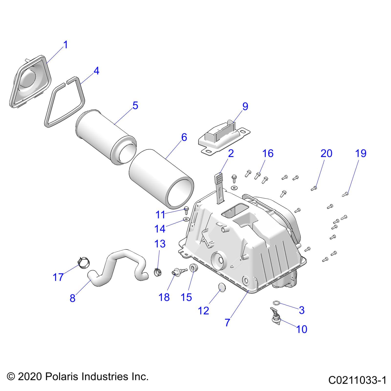 2026 SCRAMBLER XP 1000 S 49S R01 - A26SGE95AB β ENGINE, AIR INTAKE - A26SGE95AB (C0211033-1) diagram