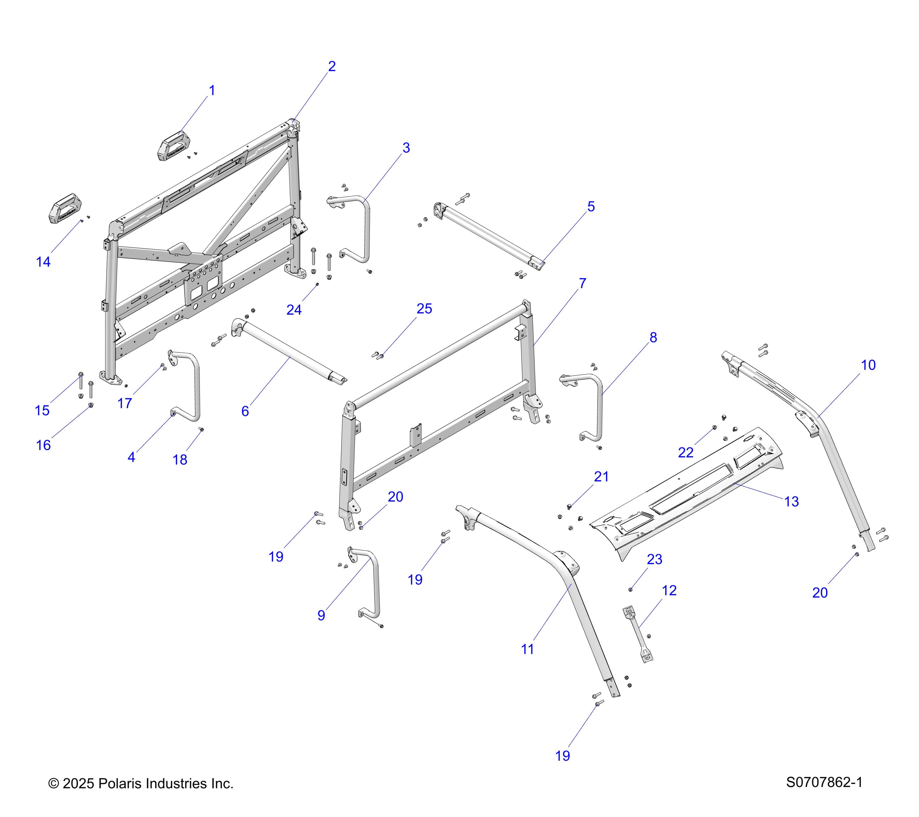 2026 RANGER 1000 CREW NON EPS β CHASSIS, CAB FRAME diagram