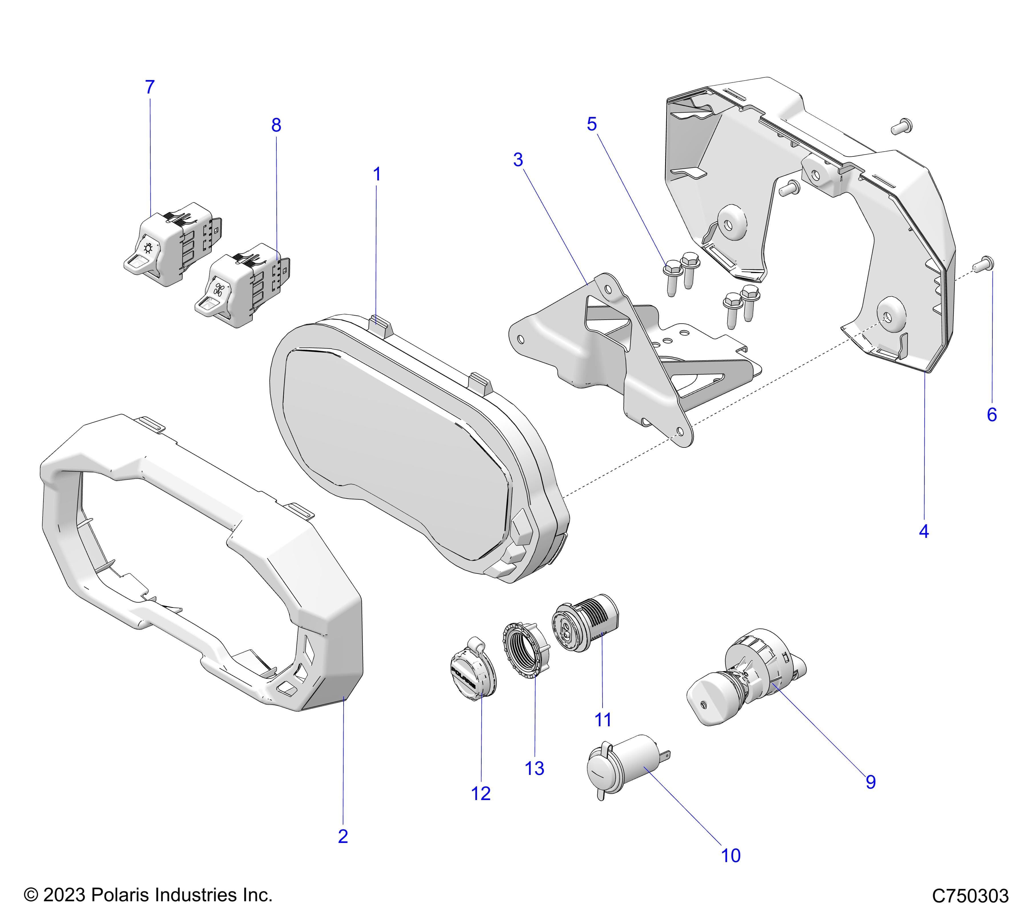 2026 RZR PRO S SPORT β ELECTRICAL, DASH INSTRUMENTS AND CONTROLS - Z26SPE92A4/B4/A6/B6 (C750303) diagram