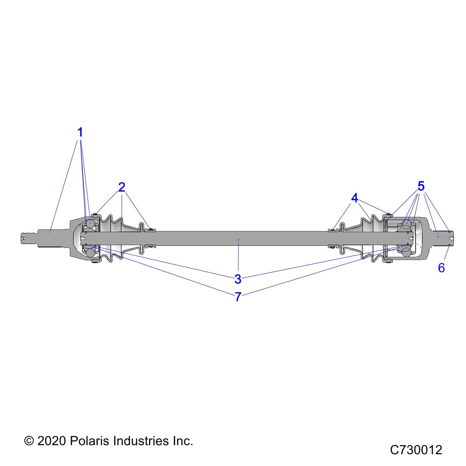 2026 RANGER 1000 CABBED β DRIVE TRAIN, FRONT HALF SHAFT diagram