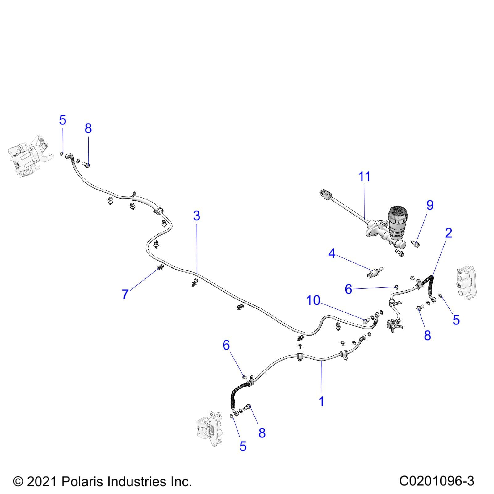 2026 RZR 200 EVAP β BRAKES, BRAKE LINES and MASTER CYLINDER - Z26HCA18A4/A7/B4/B7 (C0201096-3) diagram