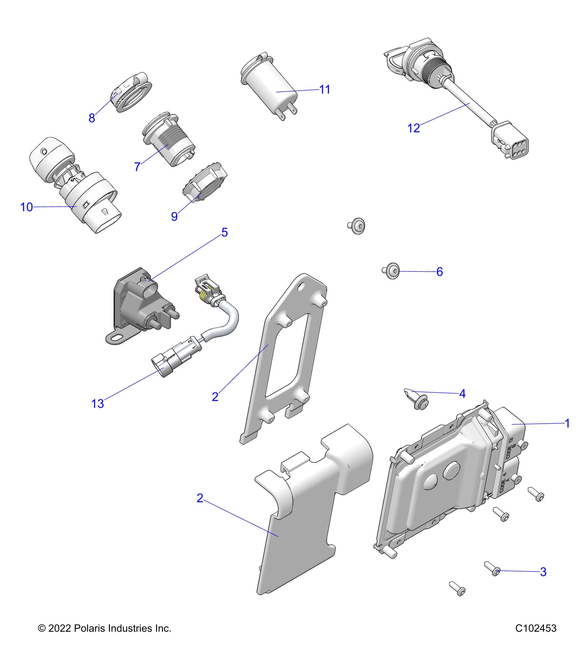 2026 SPORTSMAN 570 UTL 49S β ELECTRICAL, SWITCHES, SENSORS and ECM - A26SHR57AG (C102453) diagram