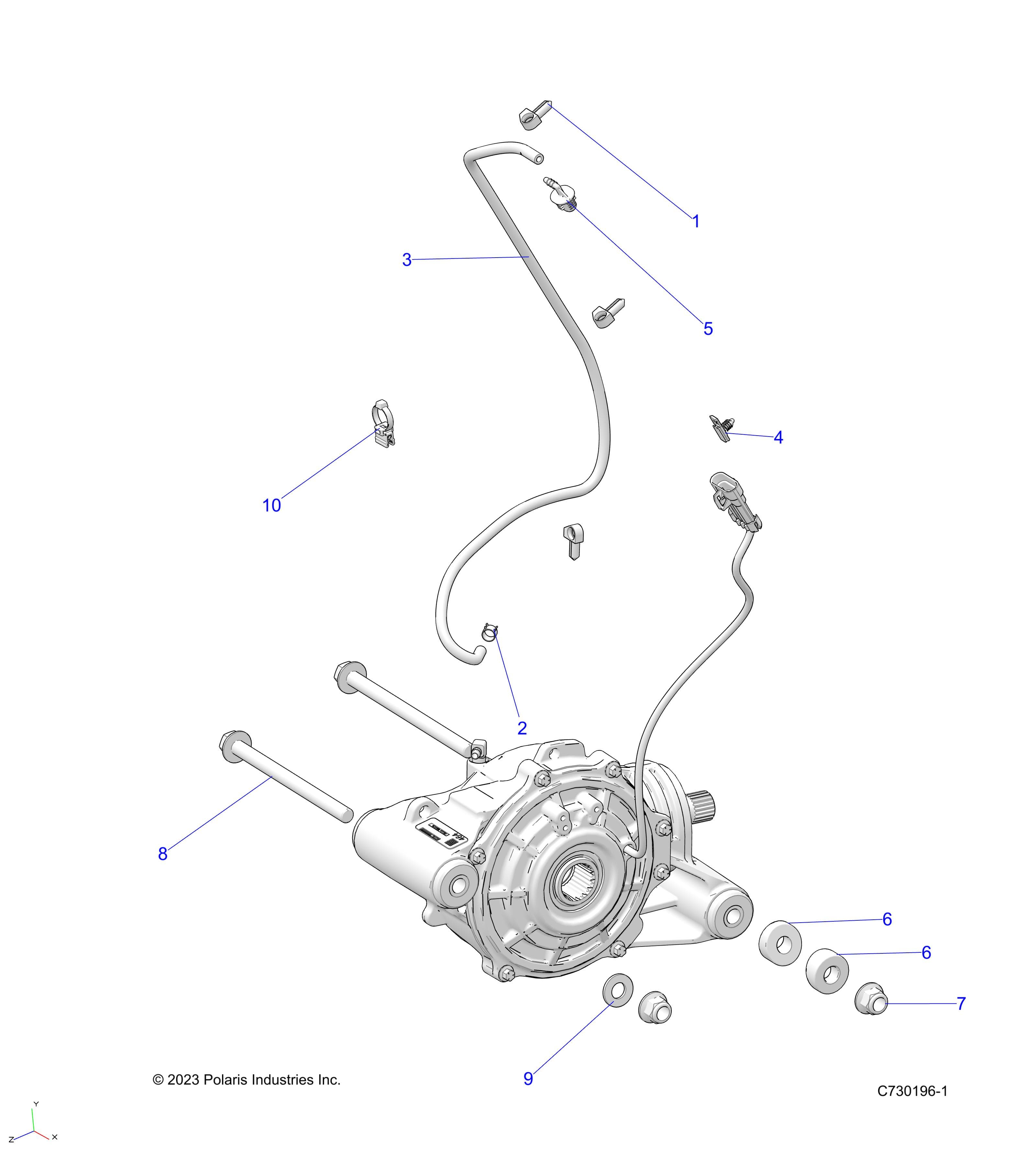 2026 RANGER 1000 NON EPS β DRIVE TRAIN, FRONT GEARCASE MOUNTING - R26TAA99A1/B1 (C730196-1) diagram