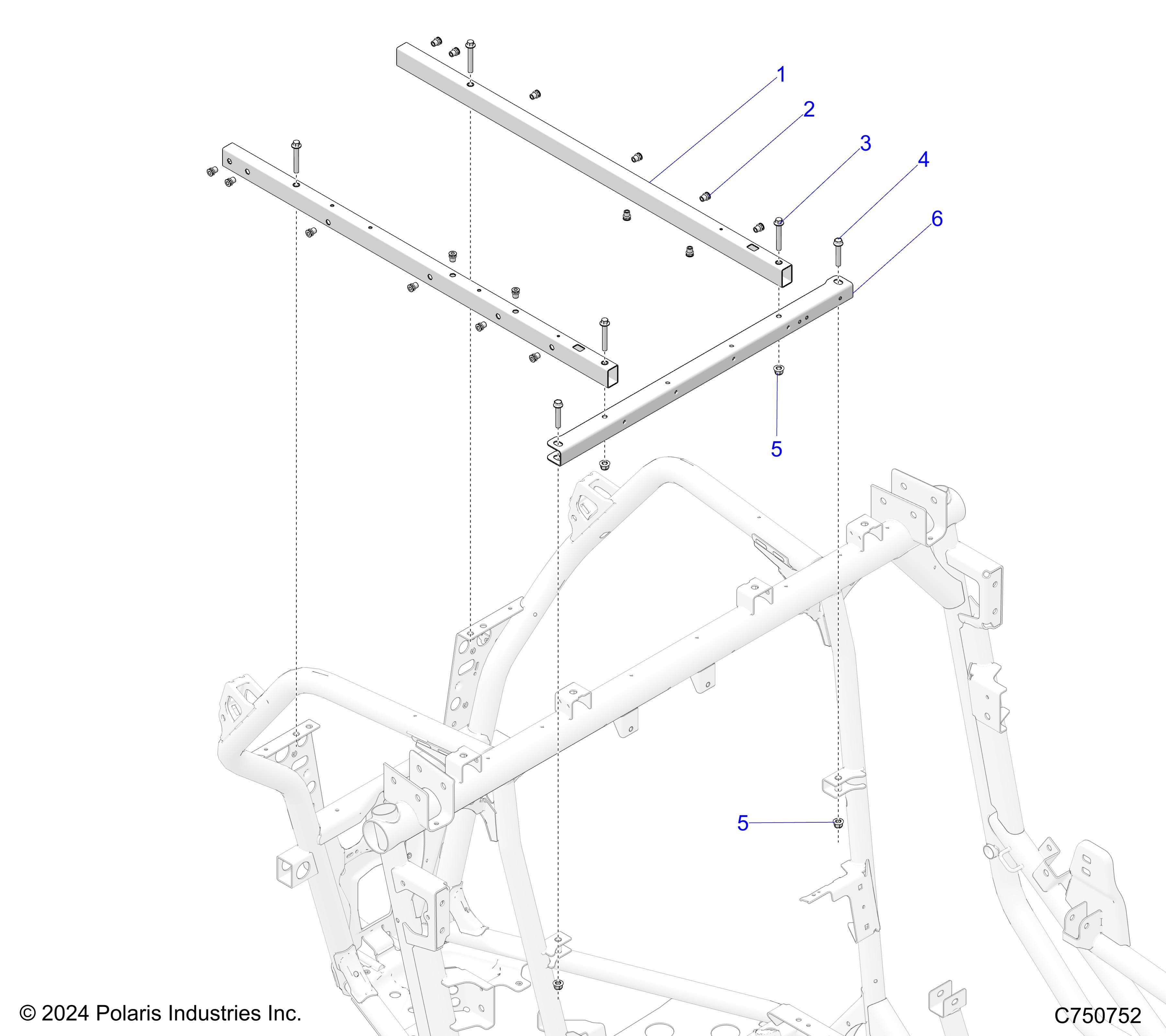 2026 RZR PRO XP 4 SPORT β CHASSIS, BOX MOUNTING - Z26X4E92A4/B4/A6/B6 (C750752) diagram