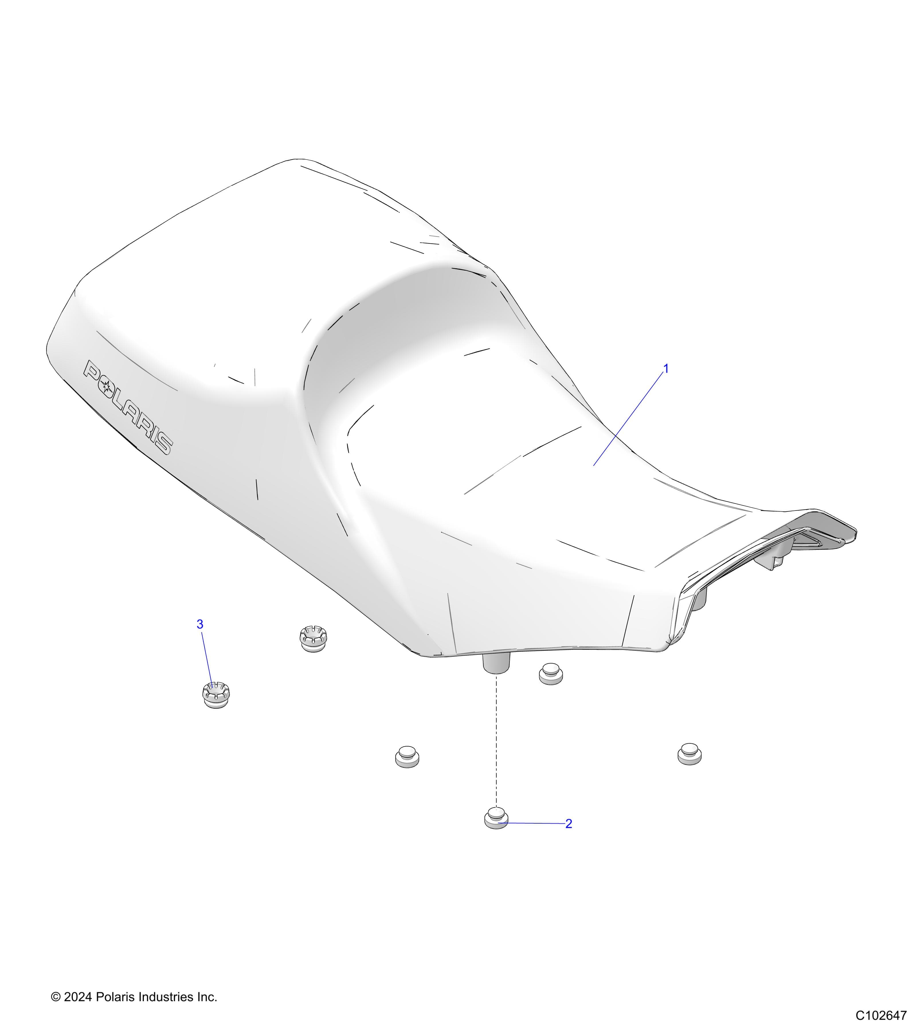 2026 SPORTSMAN 570 6X6 EPS 49S β BODY, SEAT - A26SKE57A1 (C102647) diagram