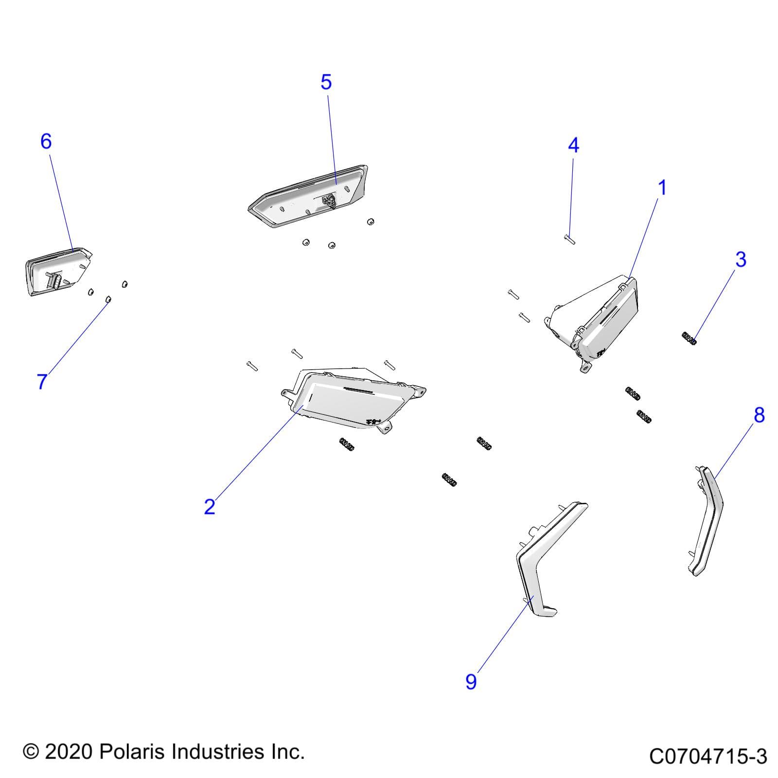 2026 RZR TRAIL S 1000 ULTIMATE β ELECTRICAL, HEADLIGHTS AND TAILLIGHTS - Z26ASF99A6 (C0704715-3) diagram