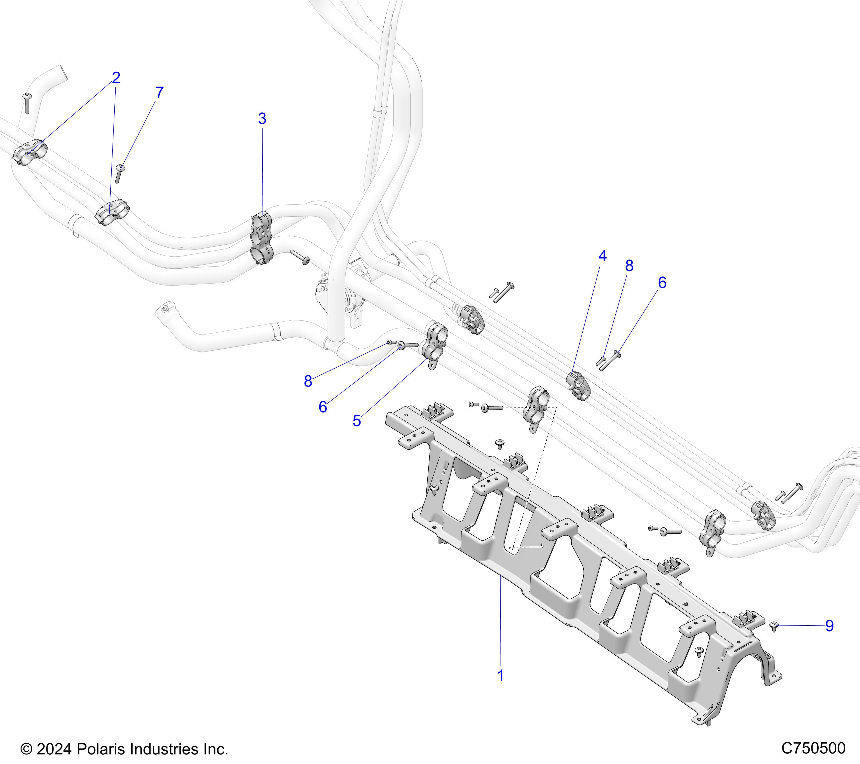 2026 RZR PRO XP SPORT β ENGINE, COOLING MOUNTING - Z26XPE92A4/B4/A6/B6 (C750500) diagram