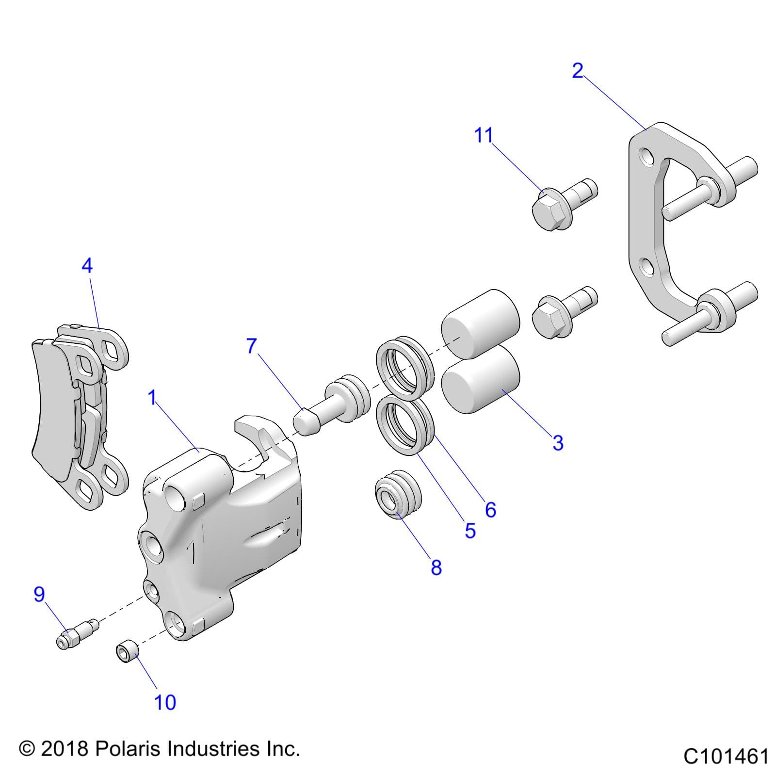 2026 SCRAMBLER XP 1000 S 49S R01 - A26SGE95AB β BRAKES, REAR CALIPER - A26SGE95AB (C101461) diagram