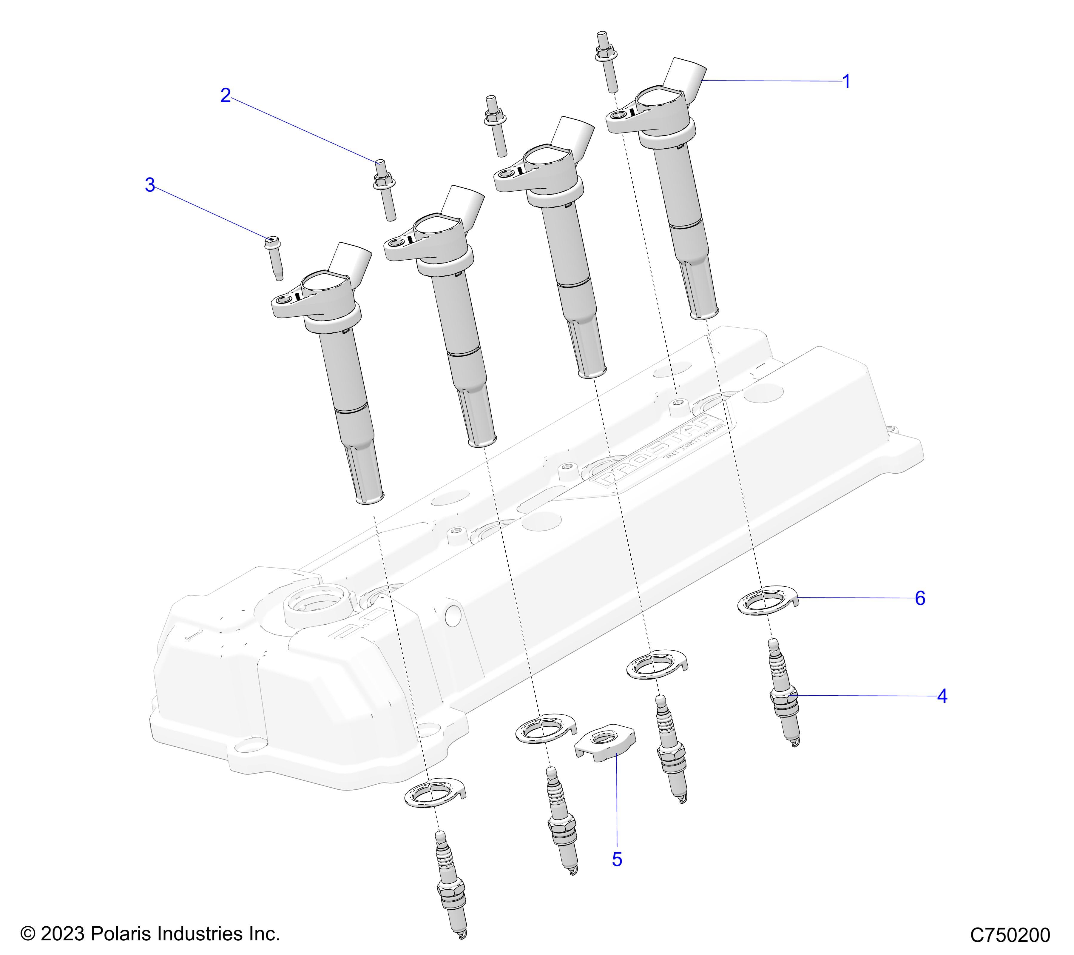 2026 RZR PRO R LE β ENGINE, COILS & SPARK PLUGS - Z26RPP2KBL (C750200) diagram