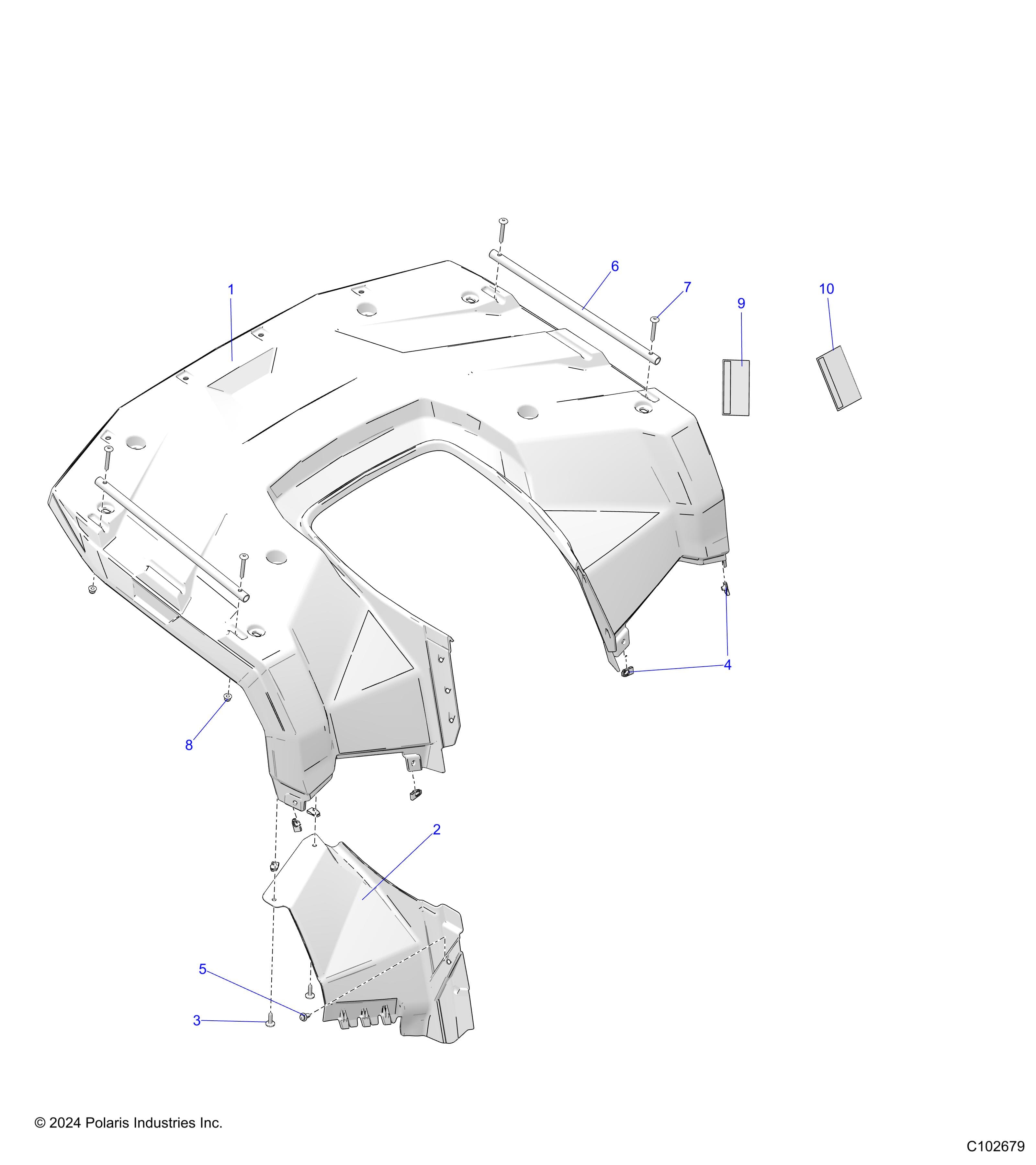 2026 SPORTSMAN 450 EPS 50S β BODY, REAR CAB - A26SEE50B1/B4 (C102679) diagram