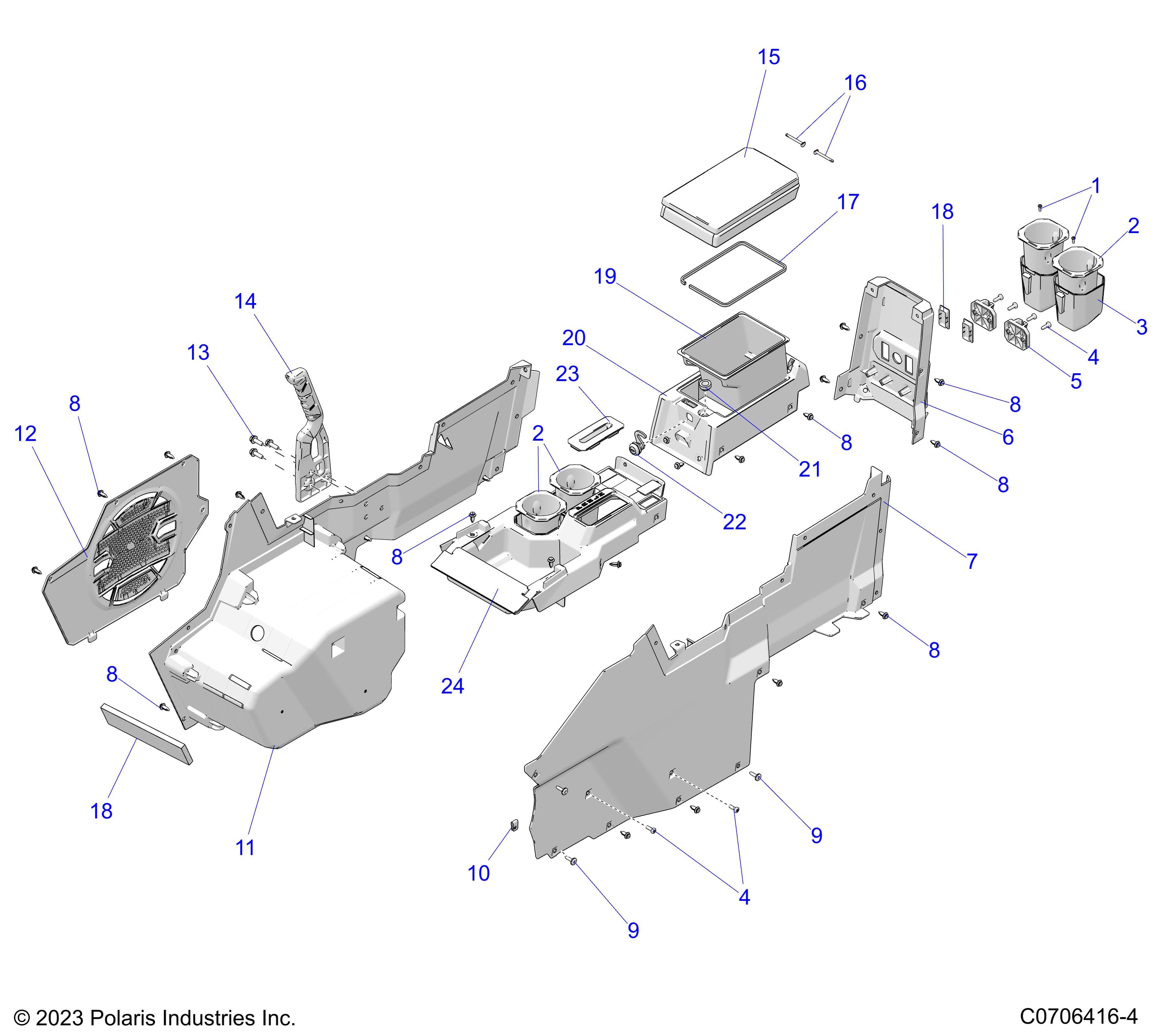 2026 POLARIS XPEDITION XP5 NORTHSTAR β BODY, CENTER CONSOLE diagram