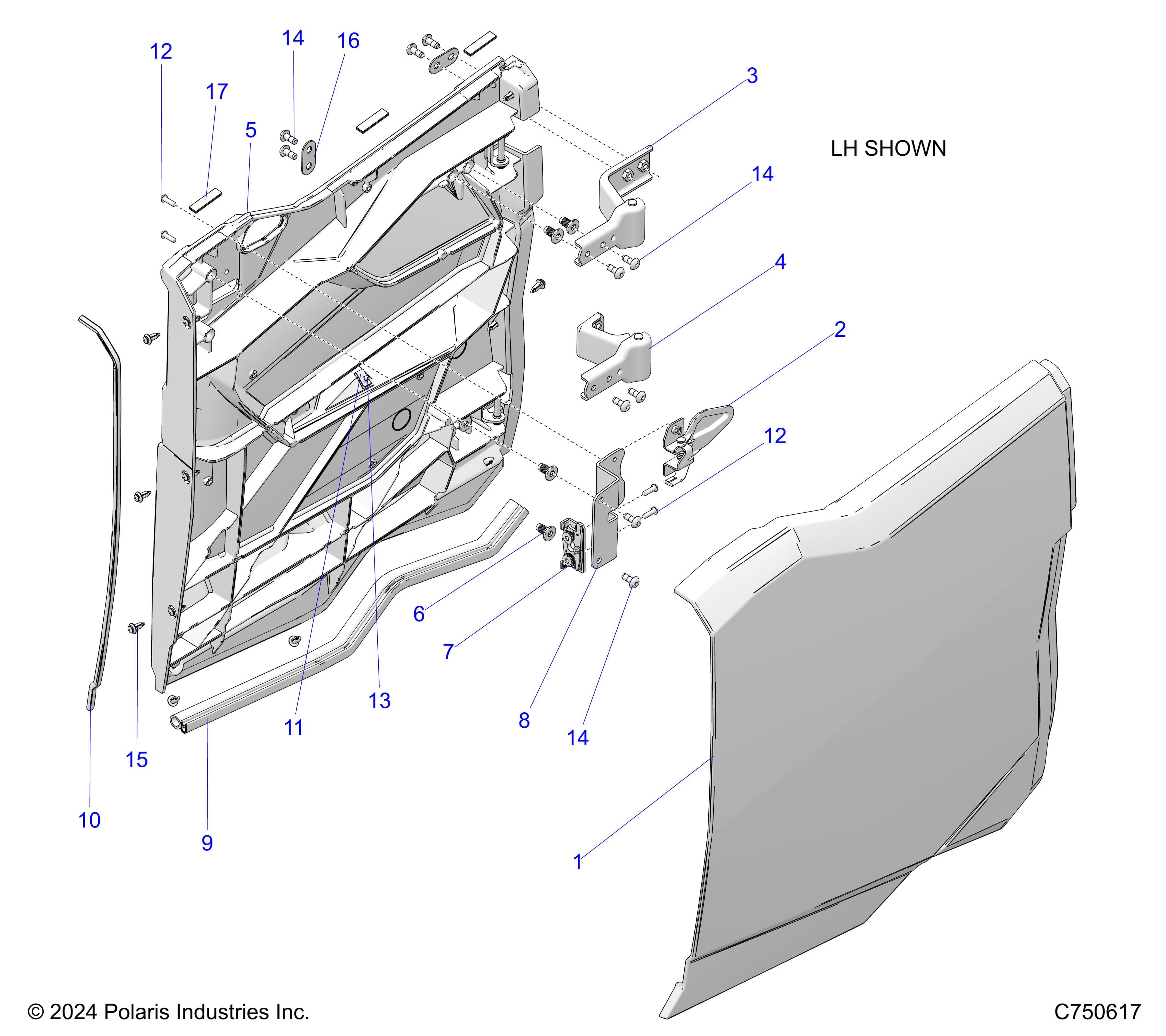 2026 RZR PRO S4 SPORT β BODY, DOORS, REAR - Z26S4E92A4/B4/A6/B6 (C750617) diagram