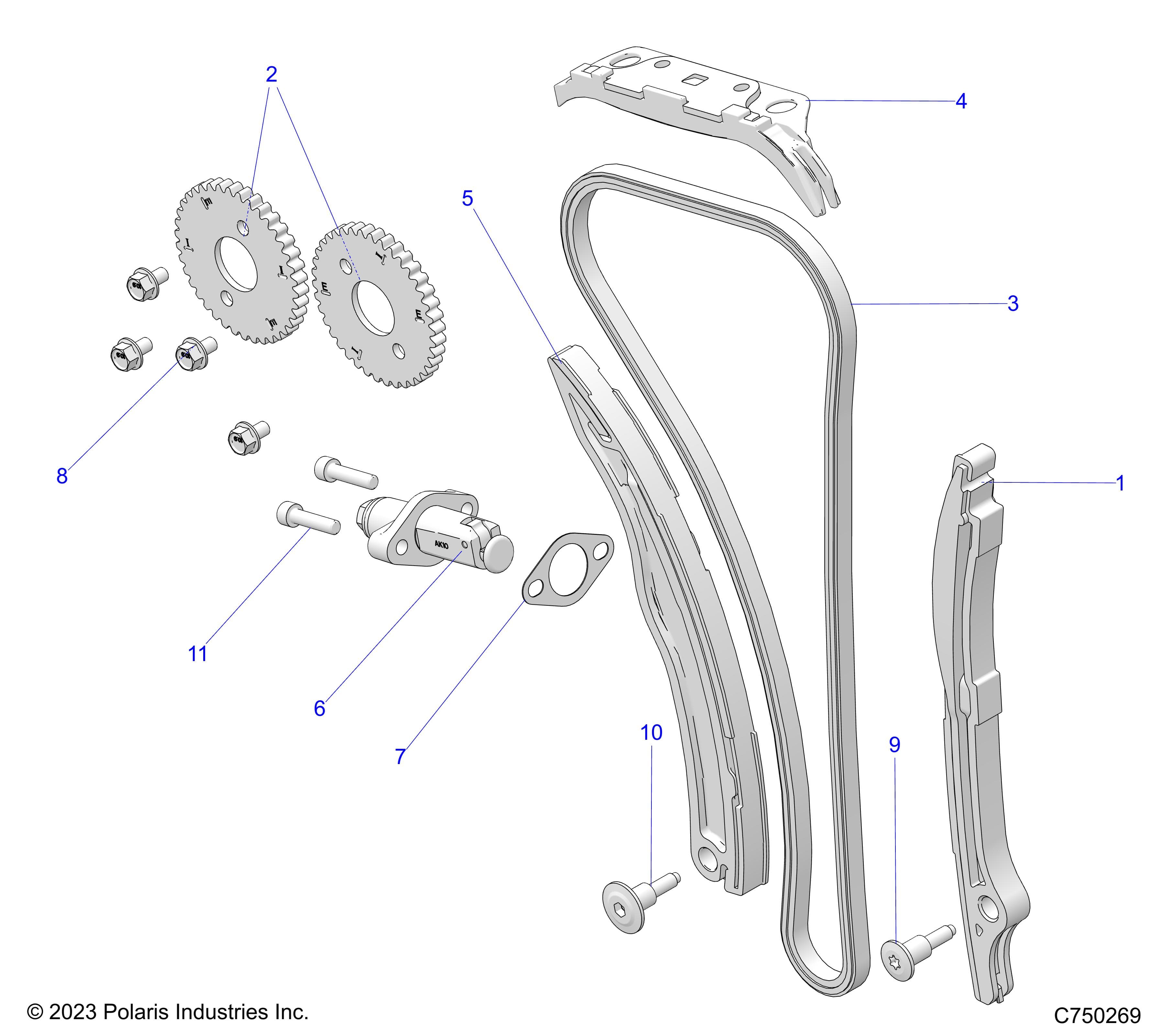 2026 RZR PRO S4 SPORT β ENGINE, CAM CHAIN AND TENSIONER - Z26S4E92A4/B4/A6/B6 (C750269) diagram