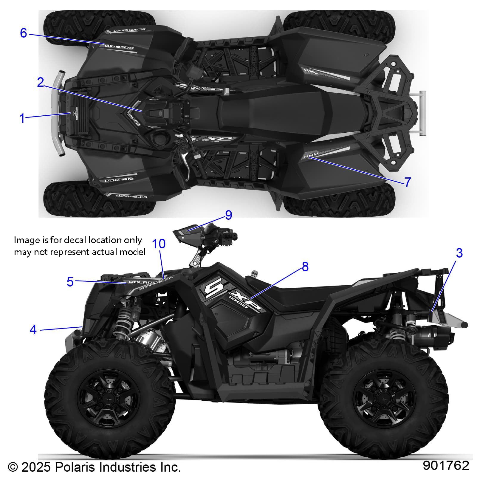 2026 SCRAMBLER XP 1000 S 49S R01 - A26SGE95AB β BODY, DECALS, GRAPHIC - A26SGE95AB (901762) diagram