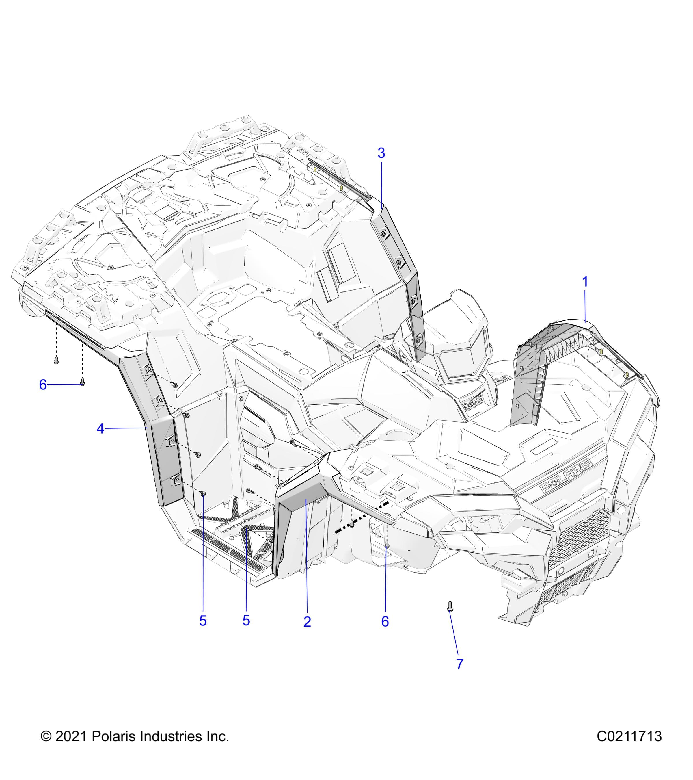 2026 SPORTSMAN 850 EPS PREM 48" R01 - A26SXE85AN/AZ β BODY, FENDER FLARES - A26SXE85AN/AZ (C0211713) diagram