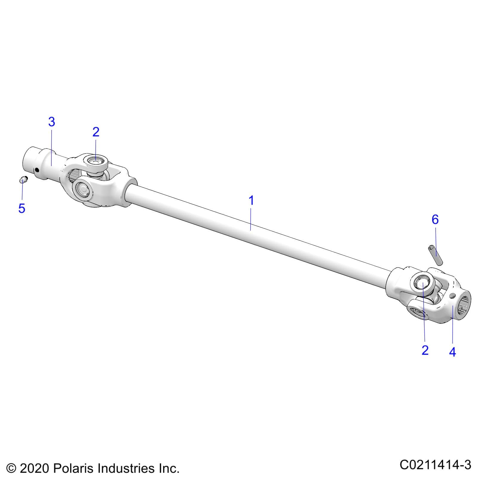 2026 SPORTSMAN 570 EPS PREM 40th β DRIVE TRAIN, FRONT PROP SHAFT - A26SEZ57AB/BB (C0211414-3) diagram