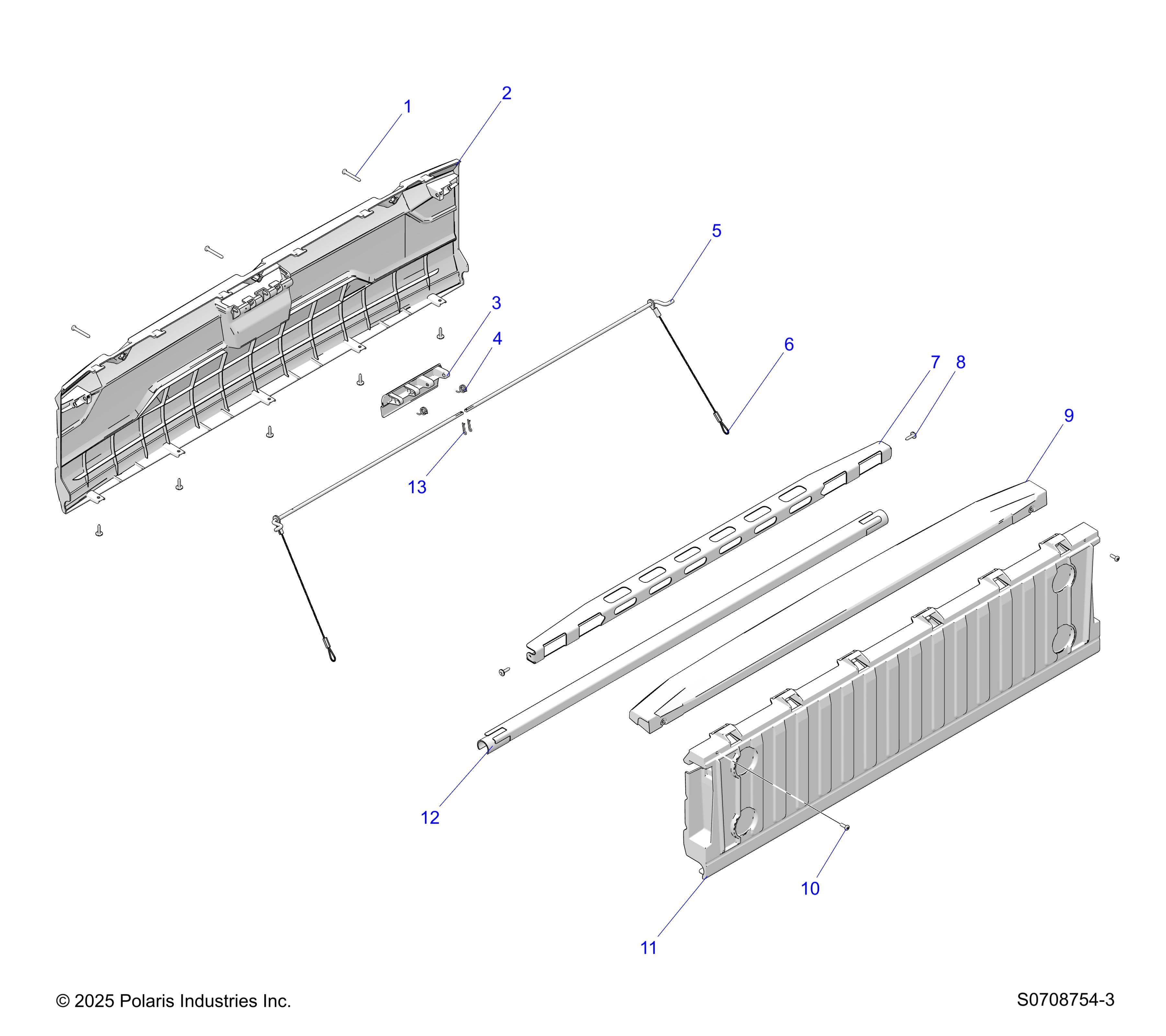 2026 RANGER 1000 CABBED β BODY, BOX, TAILGATE diagram