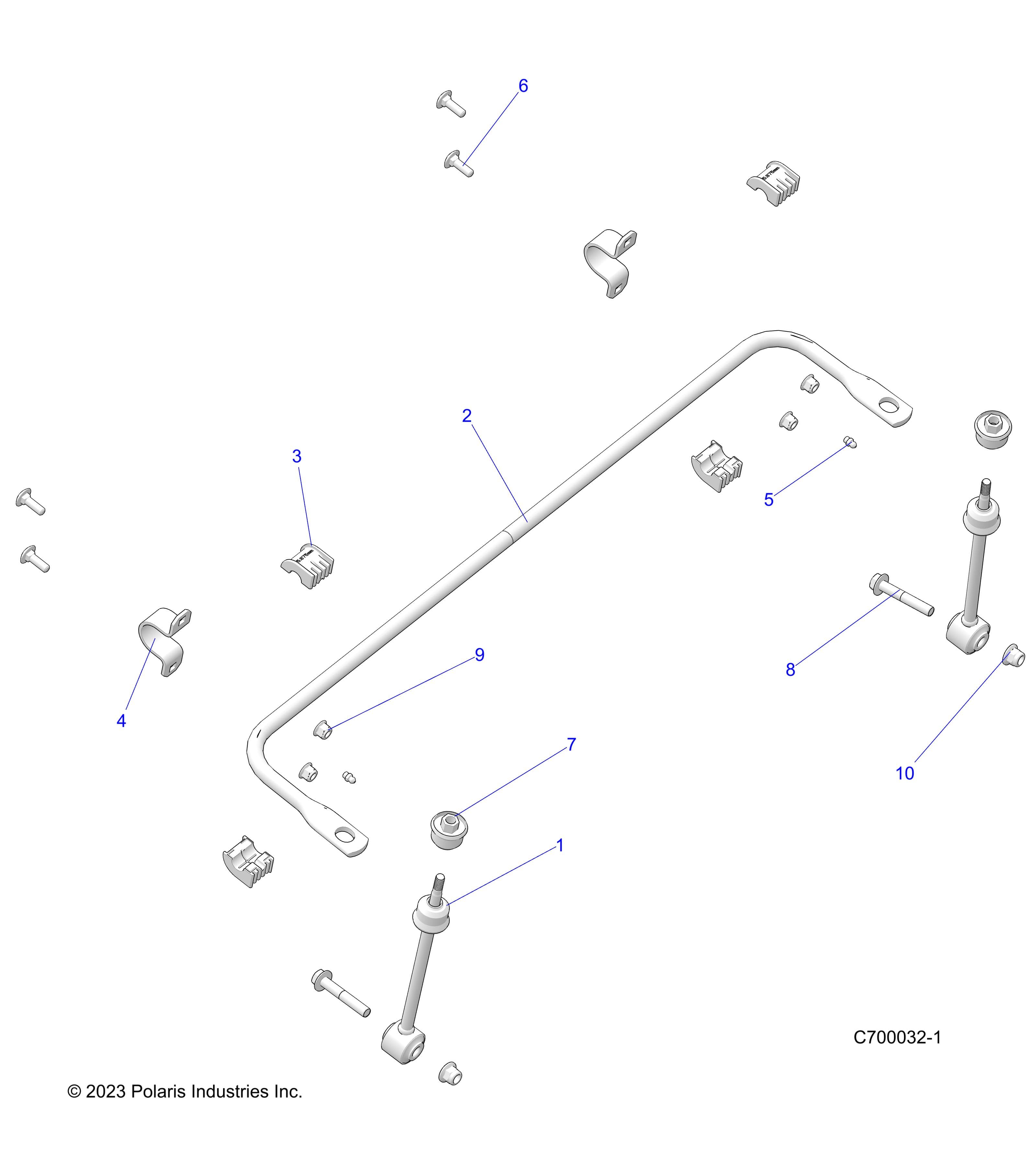 2026 RANGER 1000 CABBED β SUSPENSION, FRONT STABILIZER BAR diagram