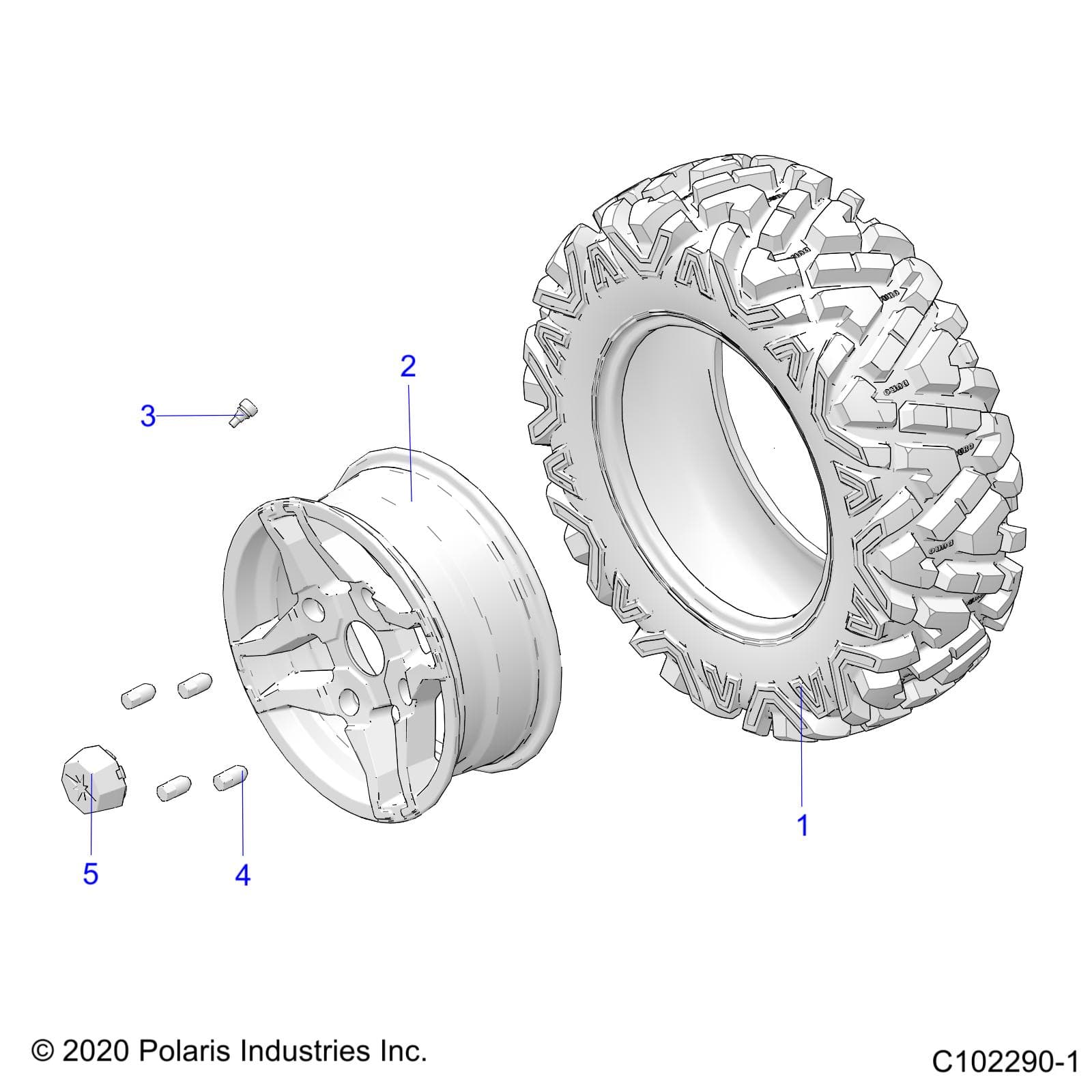 2026 SPORTSMAN 570 EPS TRAIL PACKAGE β WHEELS, FRONT TIRE - A26SHY57AL/AS (C102290-1) diagram