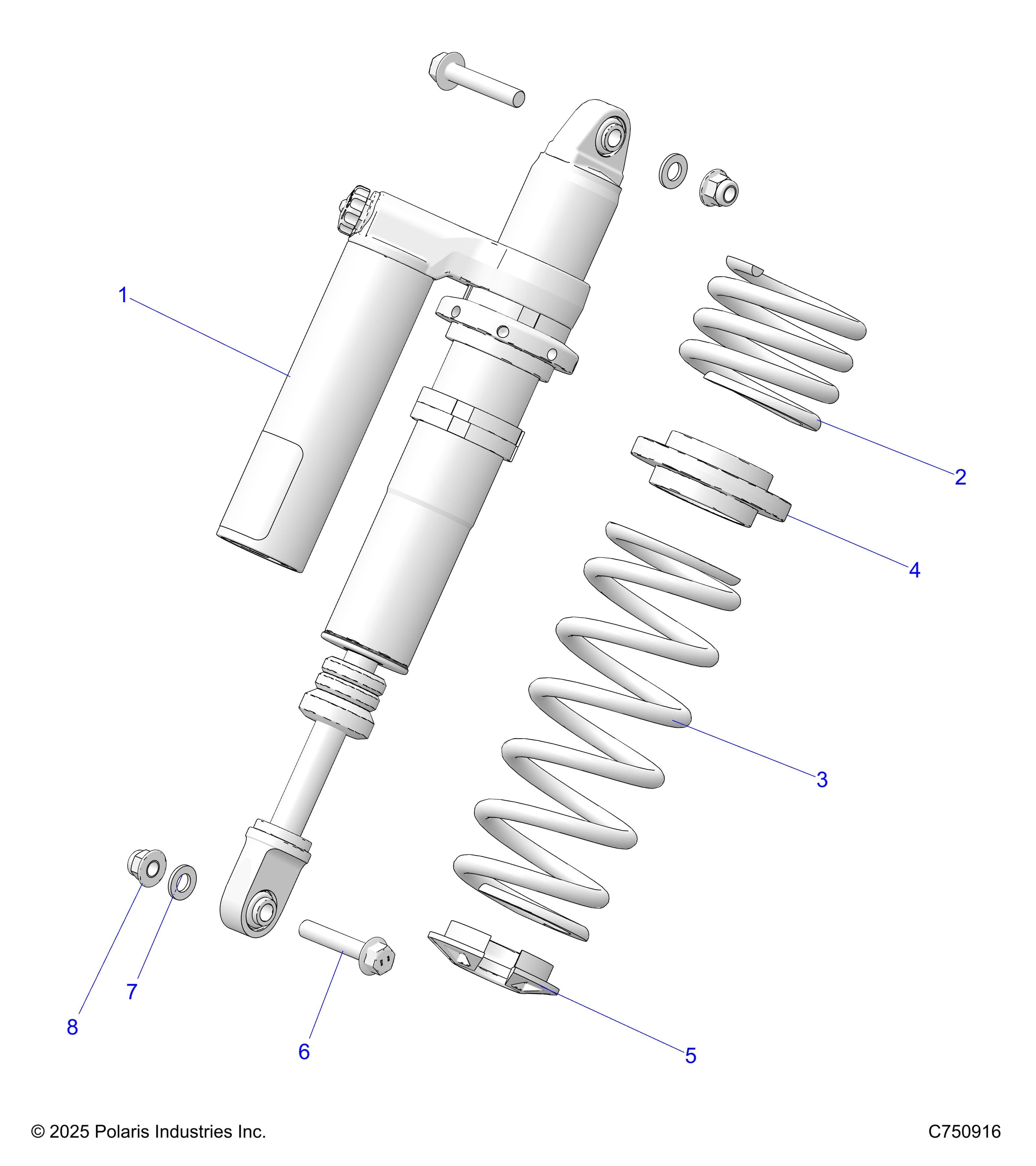 2026 RZR XP S 4 1000 SPORT β SUSPENSION, FRONT SHOCK MOUNTING - Z26NMX99A4/B4/A6/B6 (C750916) diagram