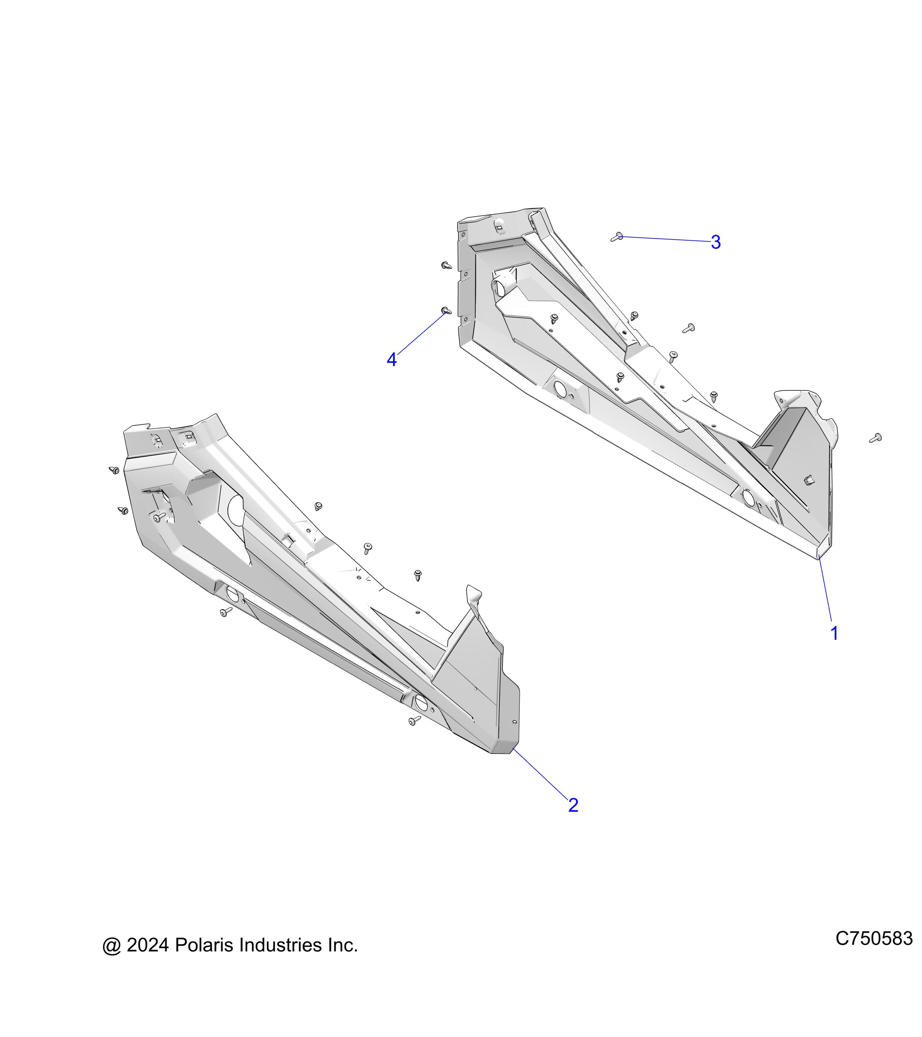 2026 RZR XP 1000 ULTIMATE β BODY, ROCKER PANELS - Z26NET99A4/B4/A6/B6 (C750583) diagram